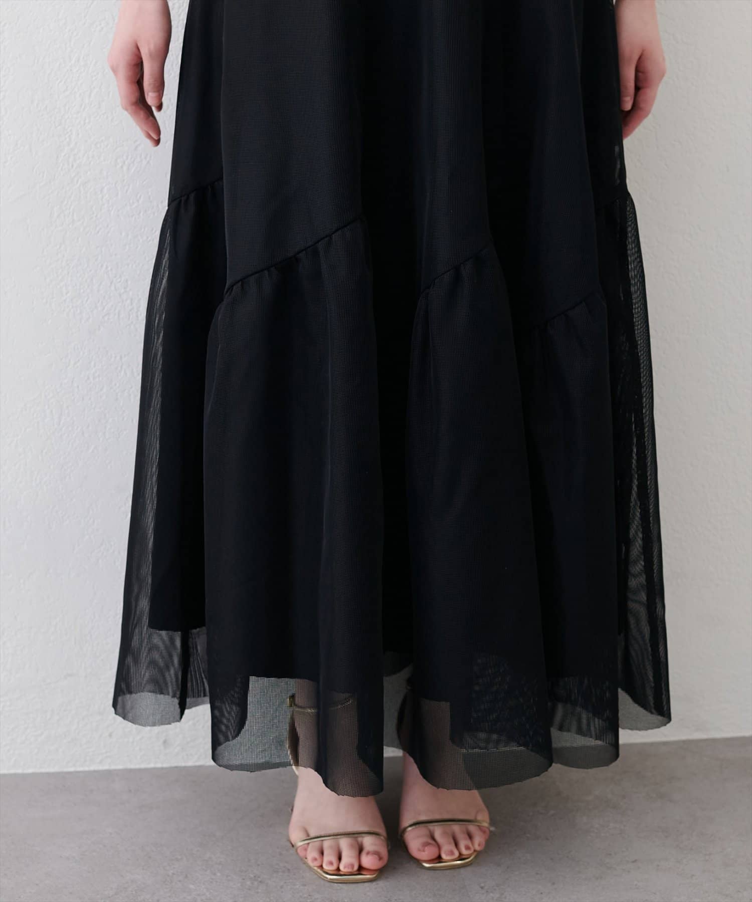 natural couture(ナチュラルクチュール) エアリーメッシュヘムスカート