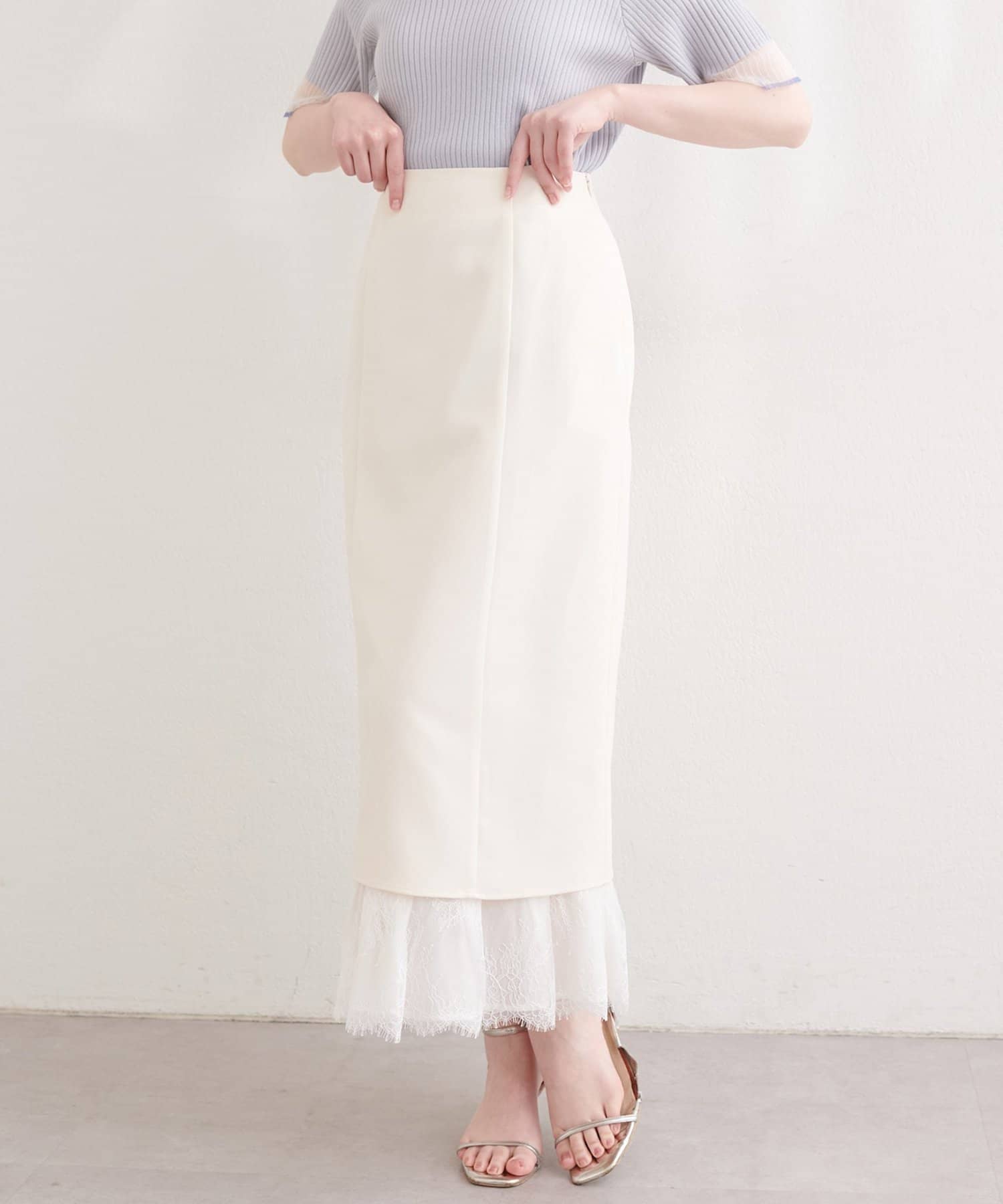 natural couture(ナチュラルクチュール) レースレイヤードスカート