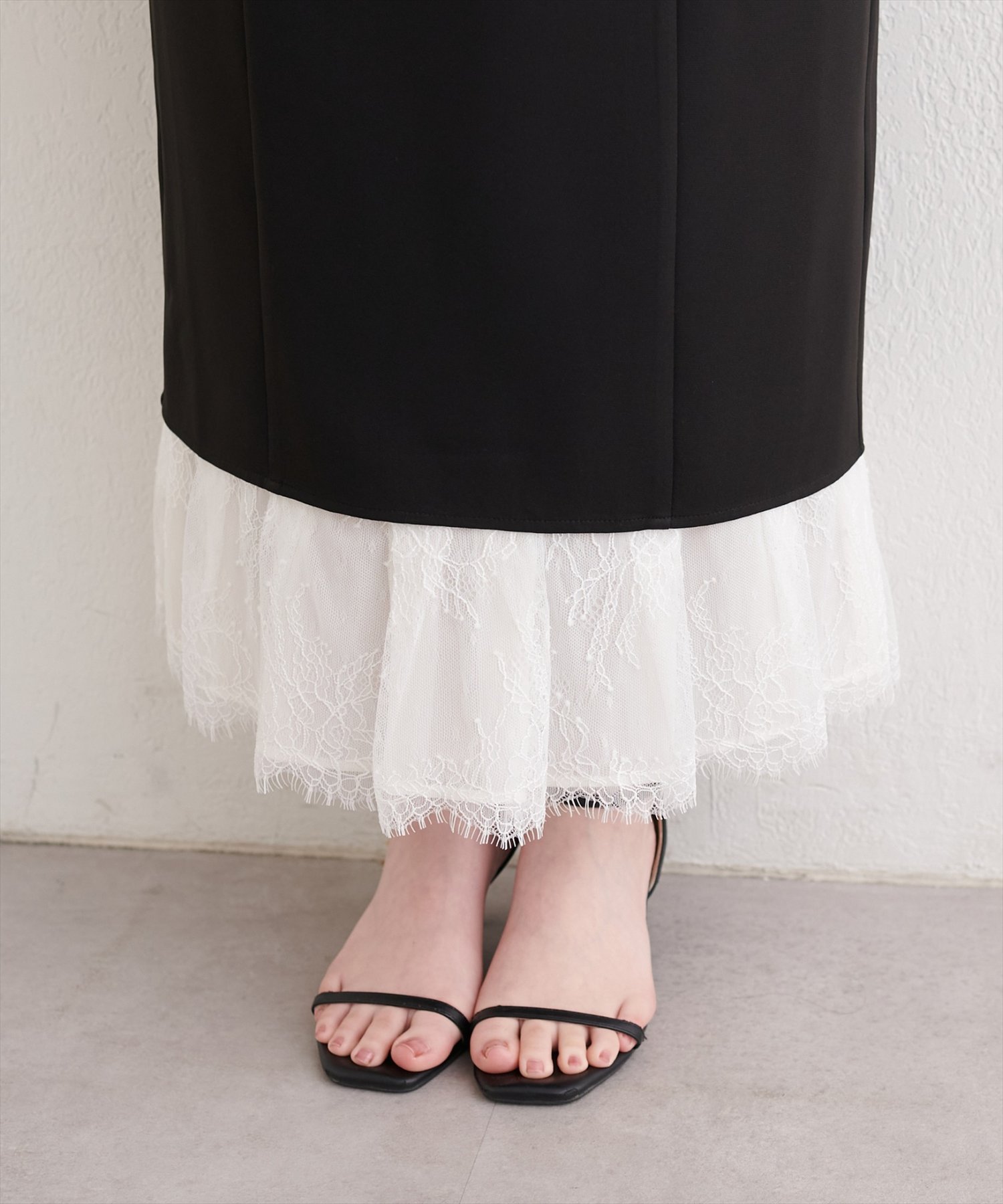 natural couture(ナチュラルクチュール) レースレイヤードスカート