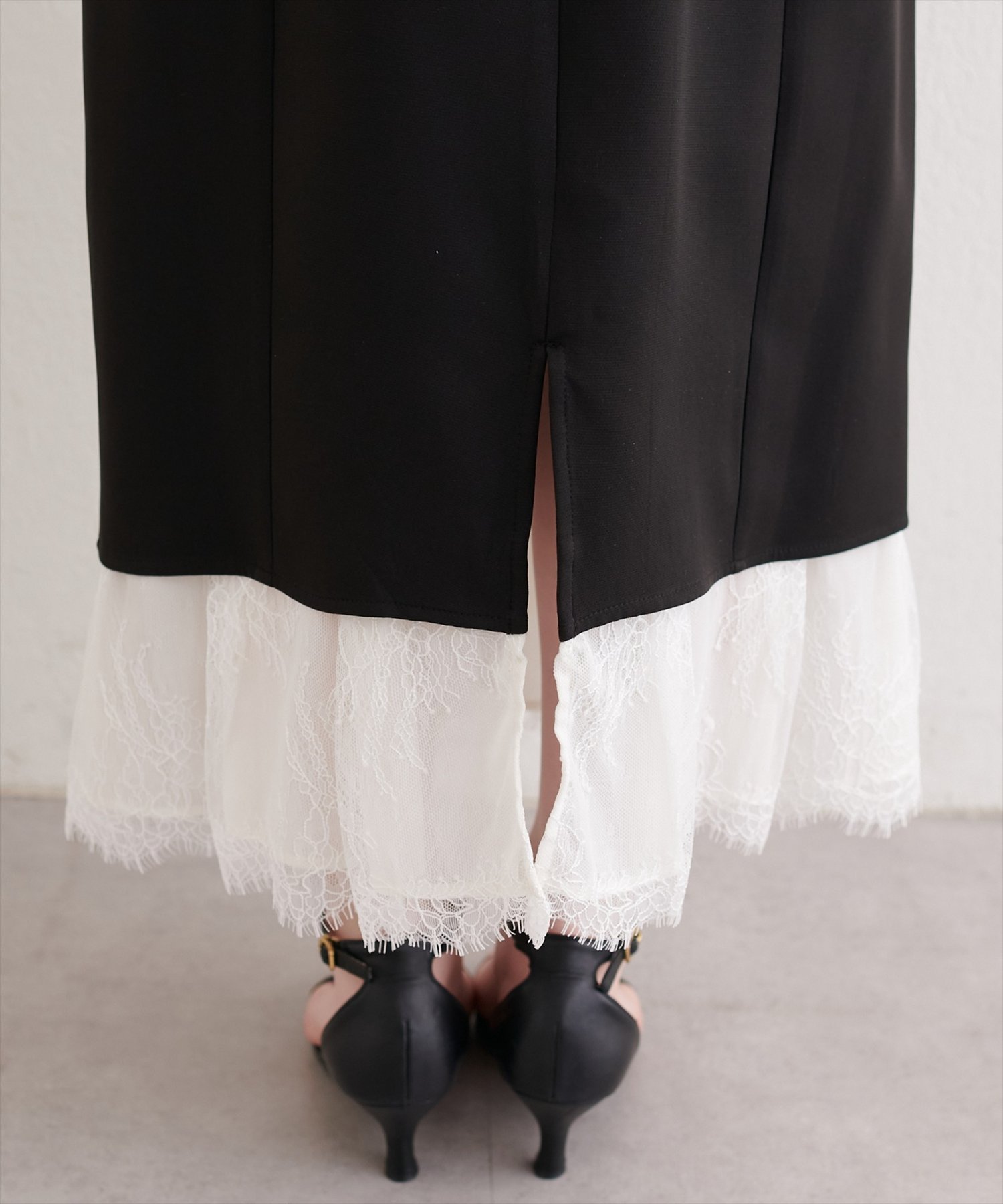 natural couture(ナチュラルクチュール) レースレイヤードスカート