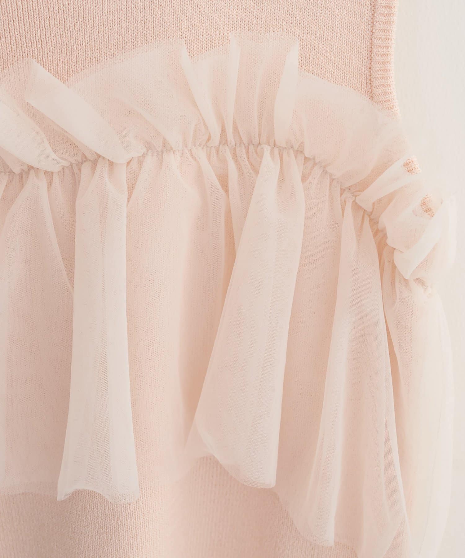 natural couture(ナチュラルクチュール) チュール使いニットタンク