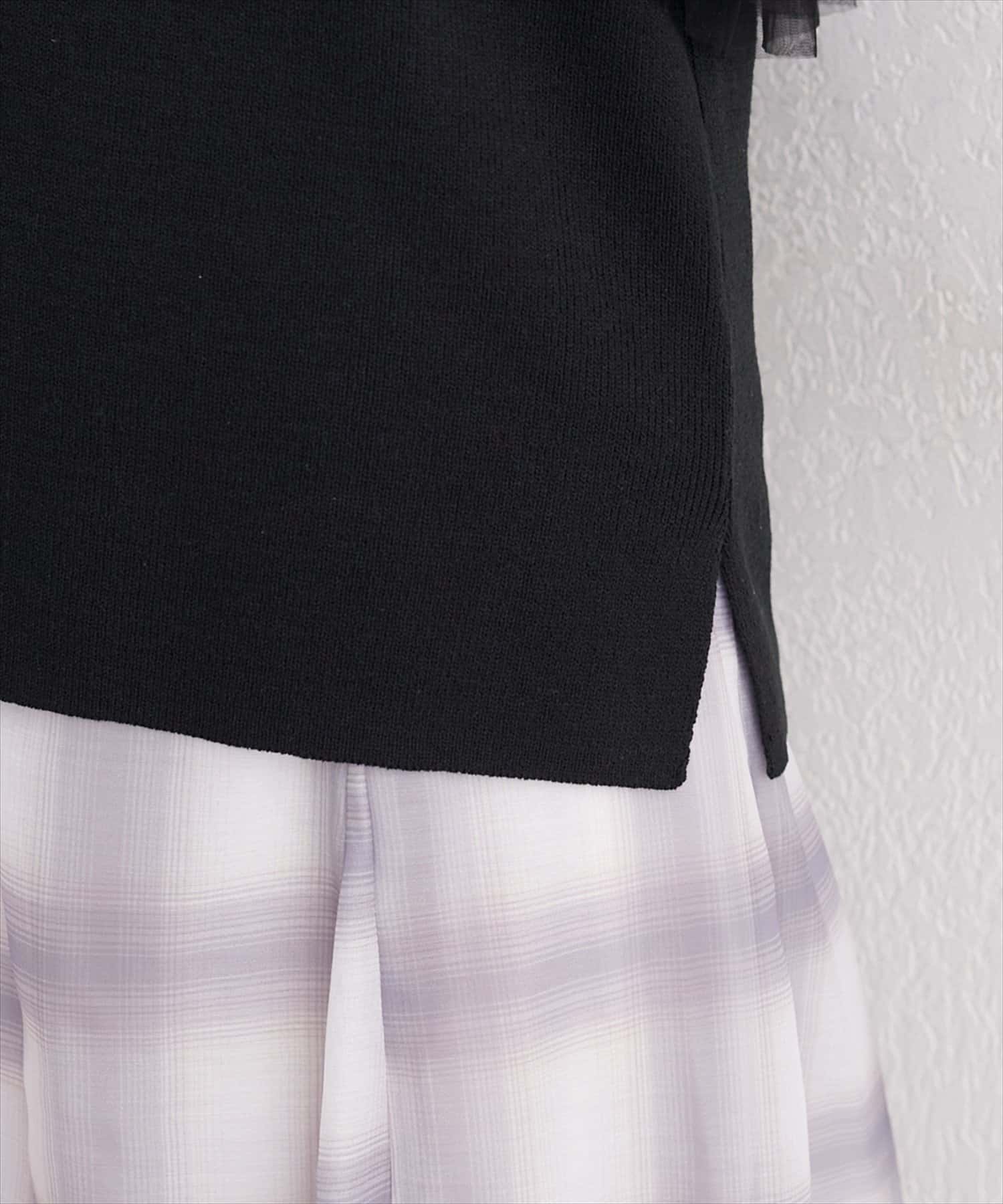 natural couture(ナチュラルクチュール) チュール使いニットタンク