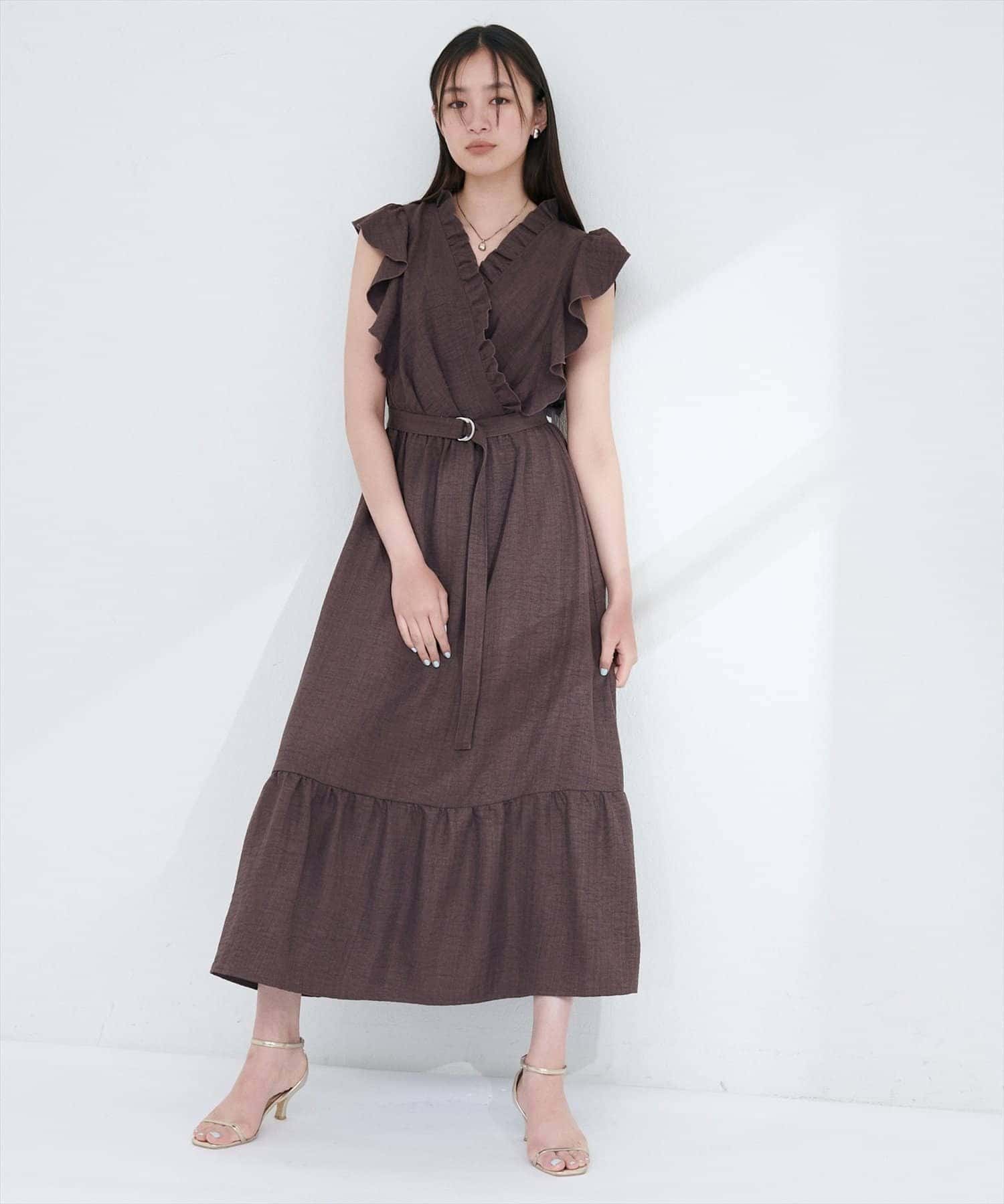 natural couture(ナチュラルクチュール) フリルカシュクールワンピース