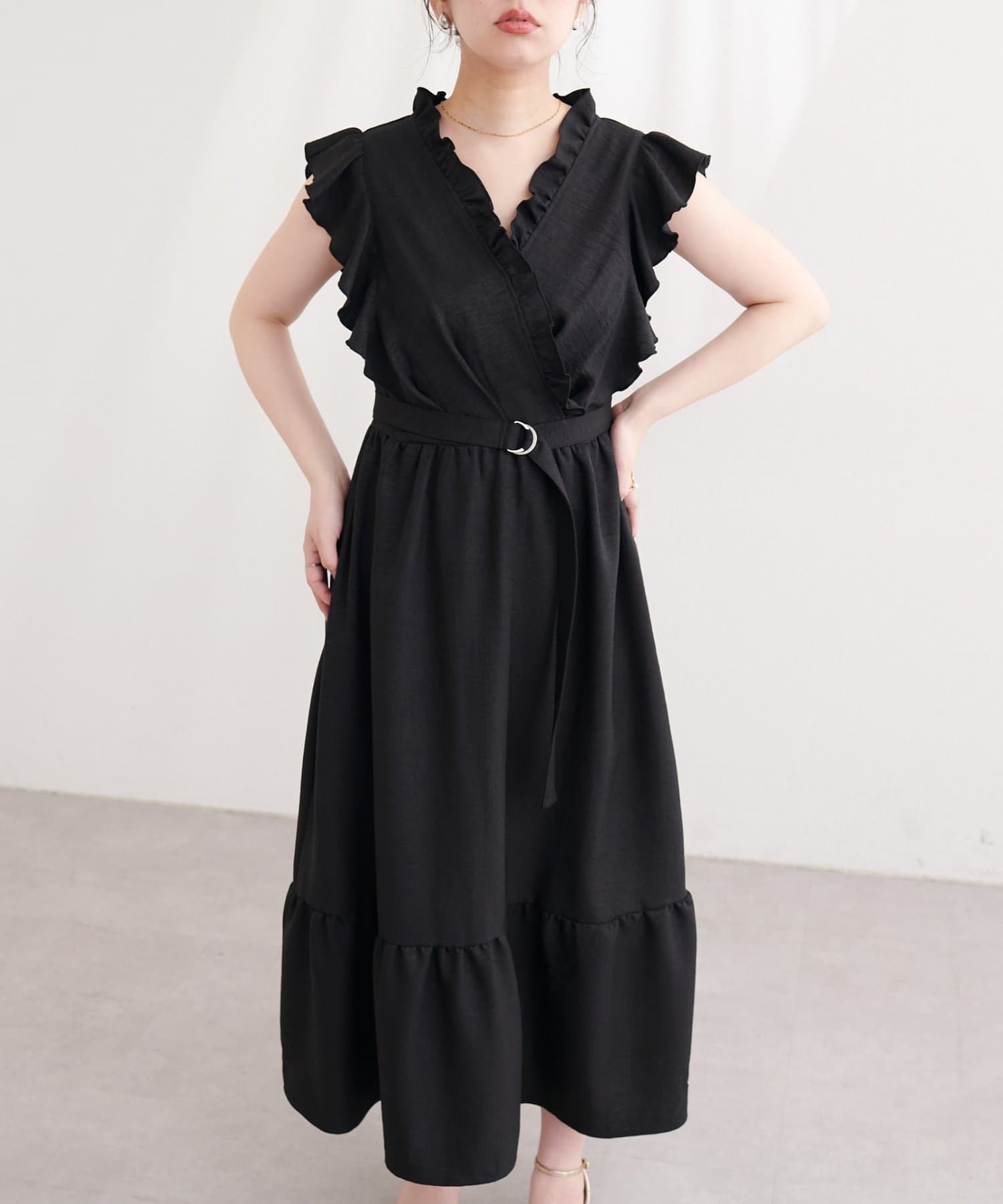 natural couture(ナチュラルクチュール) フリルカシュクールワンピース