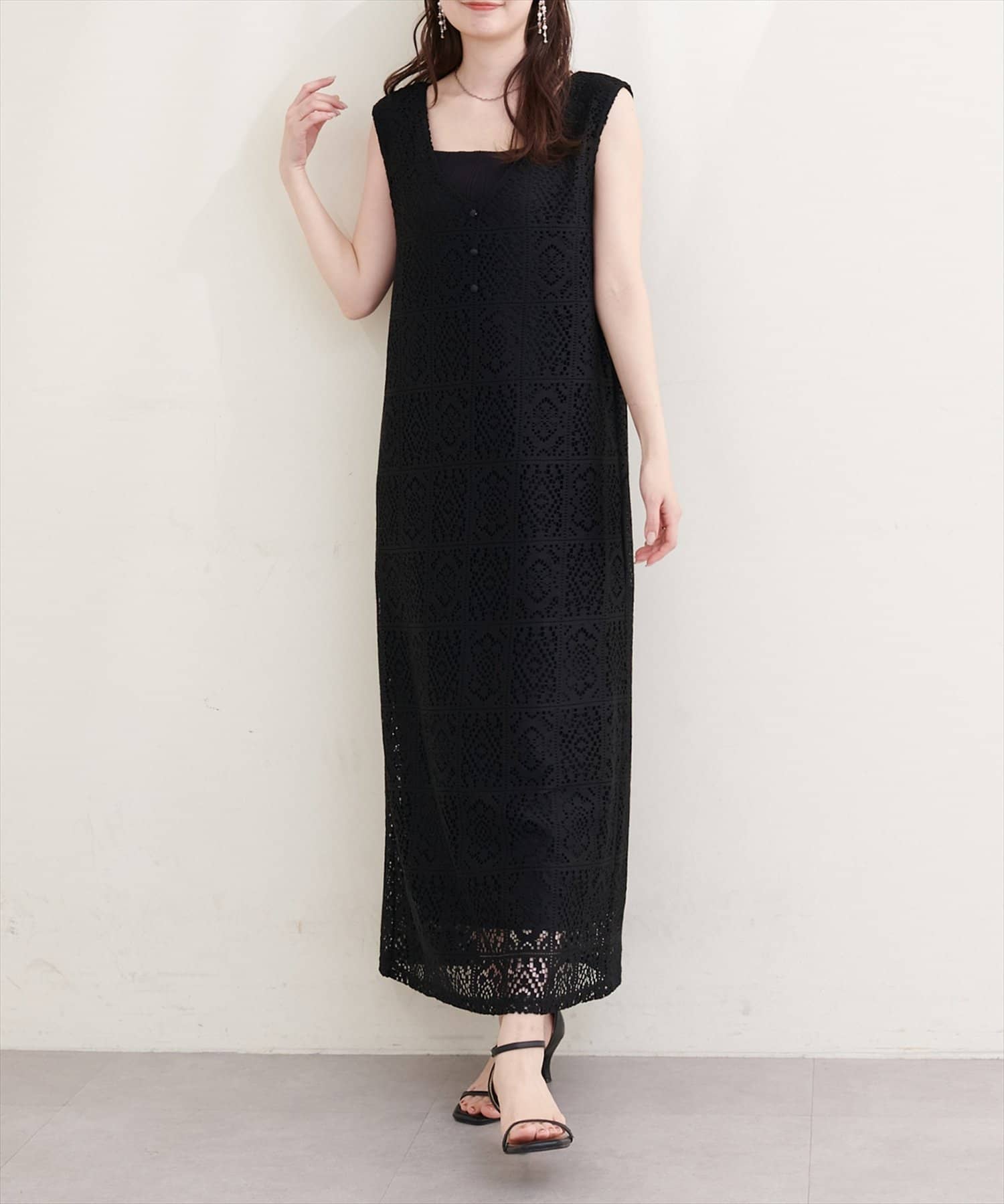 natural couture(ナチュラルクチュール) 〈Erikoコラボ〉前後２WAYレースジャンスカ