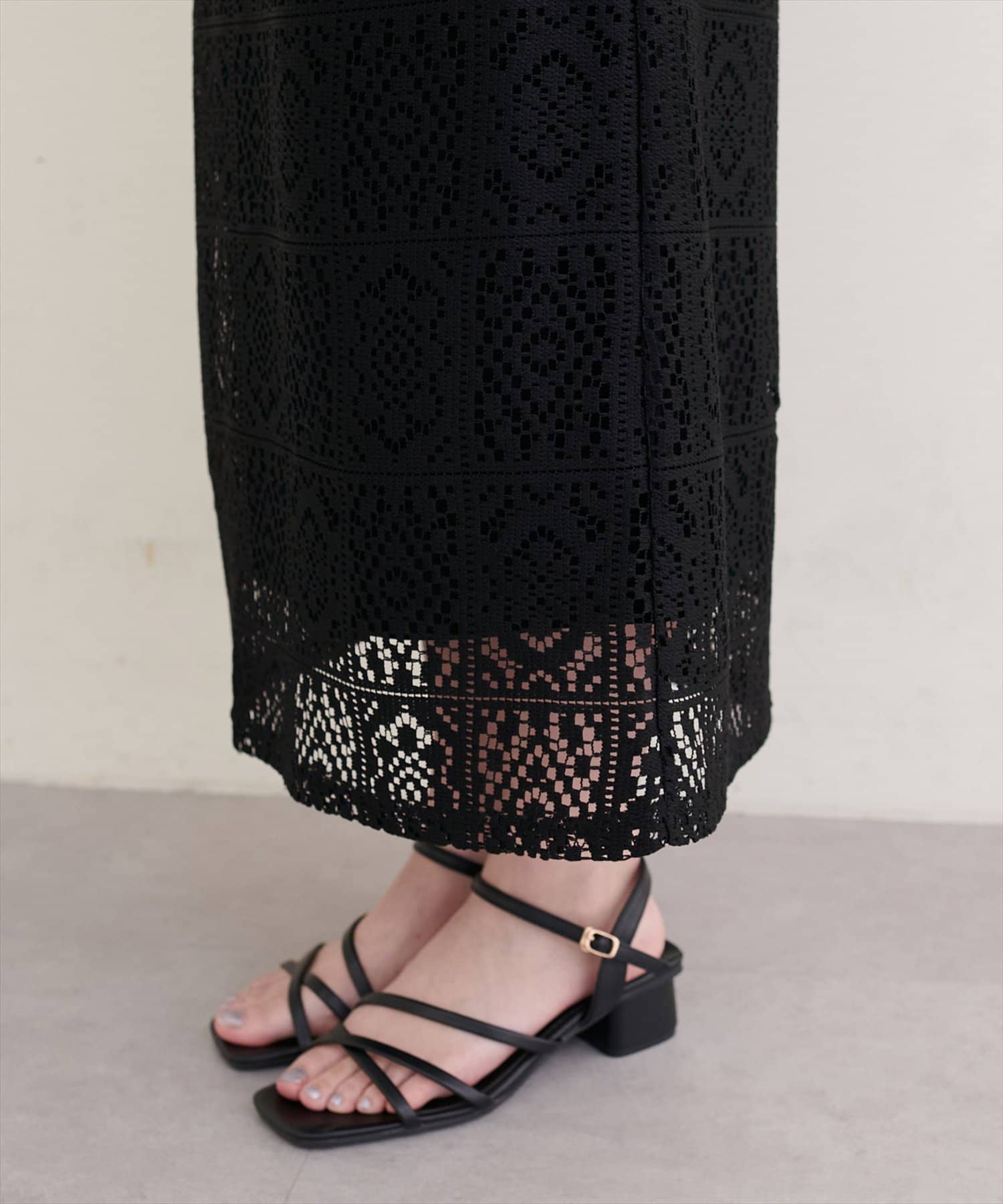 natural couture(ナチュラルクチュール) 〈Erikoコラボ〉前後２WAYレースジャンスカ