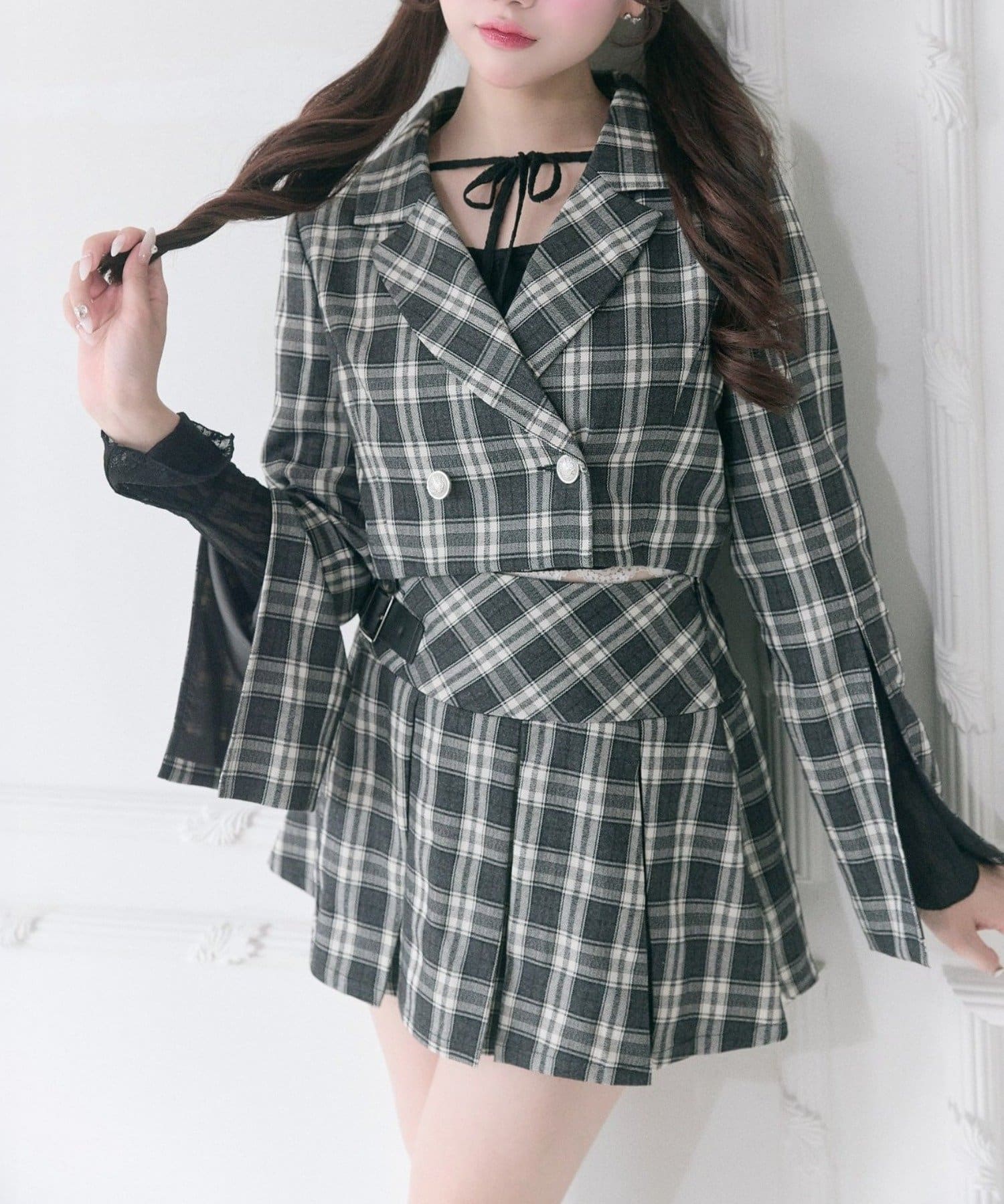 NICE CLAUP / OLIVE des OLIVE OUTLET(ナイスクラップ  / オリーブ デ オリーブ アウトレット) 【Belle Charme】スリーブスリットショートテーラードジャケット