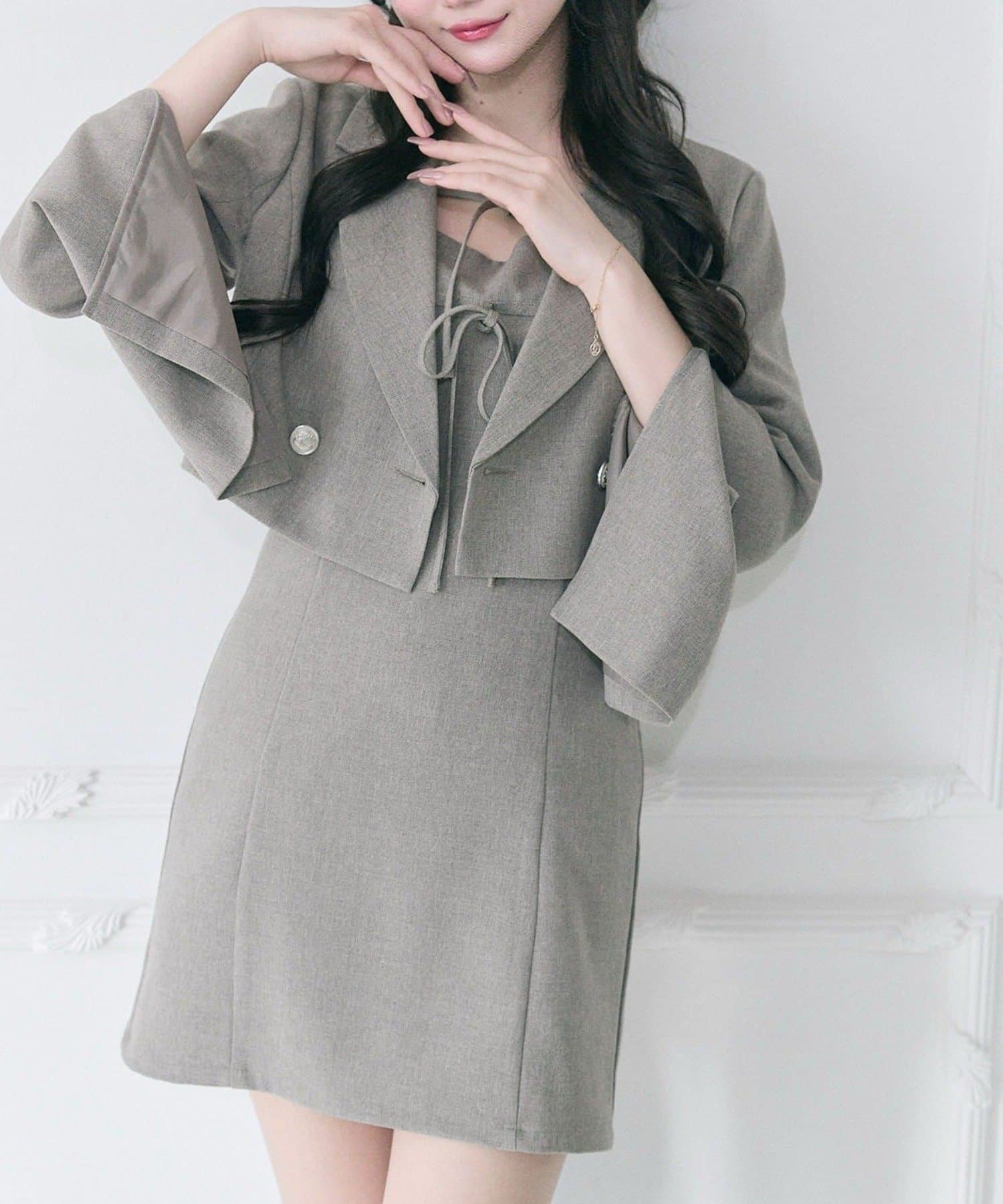 NICE CLAUP / OLIVE des OLIVE OUTLET(ナイスクラップ  / オリーブ デ オリーブ アウトレット) 【Belle Charme】ツインリボンキャミワンピース