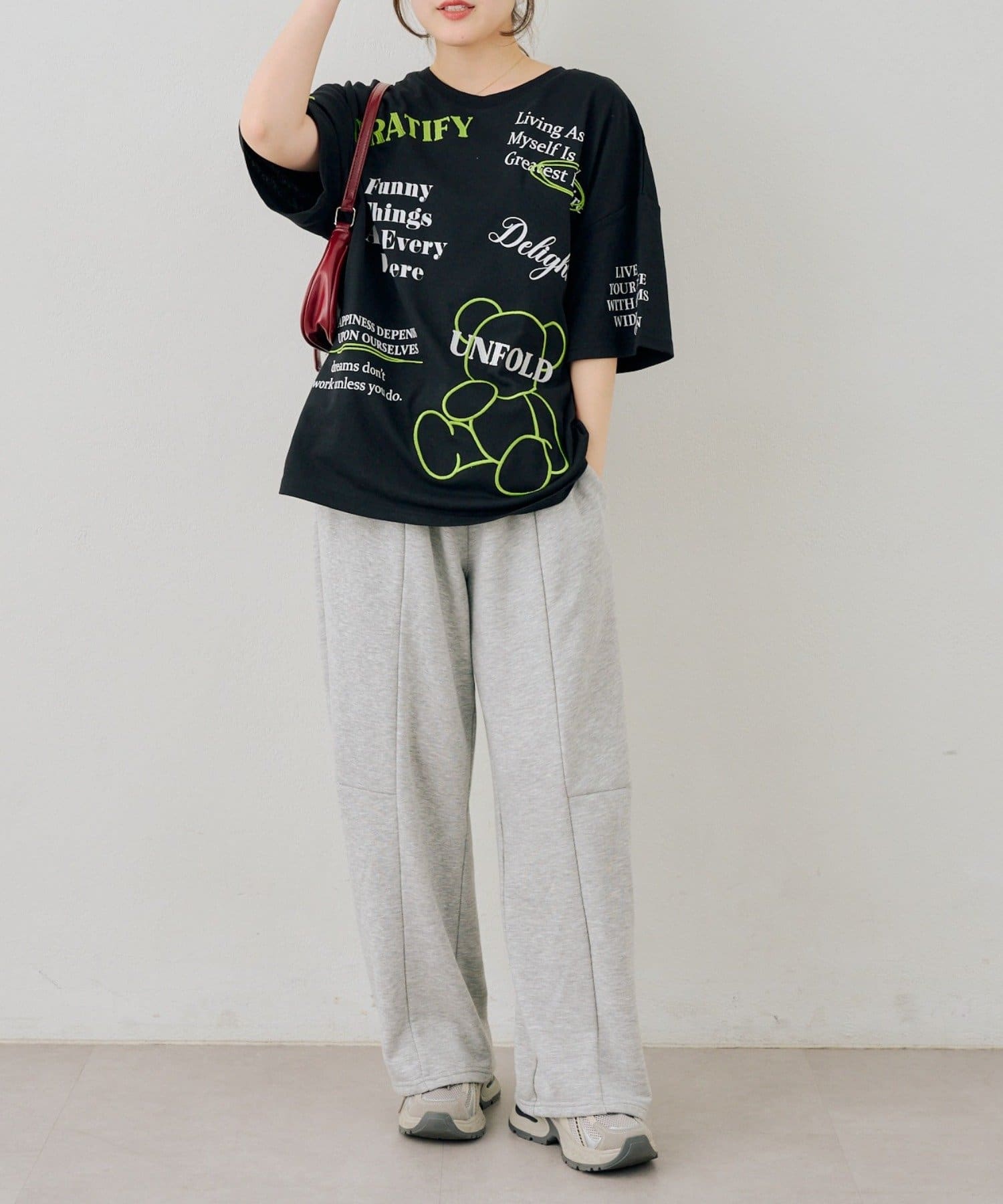 NICE CLAUP / OLIVE des OLIVE OUTLET(ナイスクラップ  / オリーブ デ オリーブ アウトレット) 【continuer】クマさんのアソートBIGTシャツ