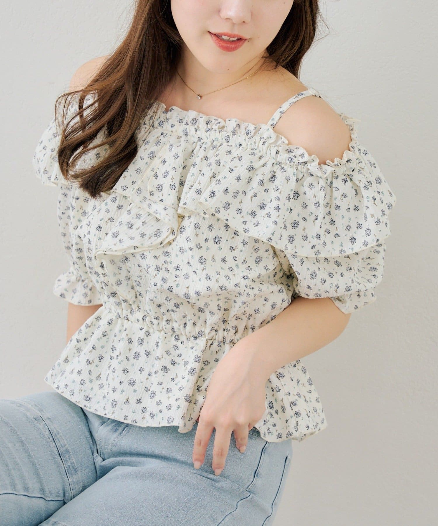 オフショルブラウス たらこさん専用 美香さん着用】リボンオフショルブラウス