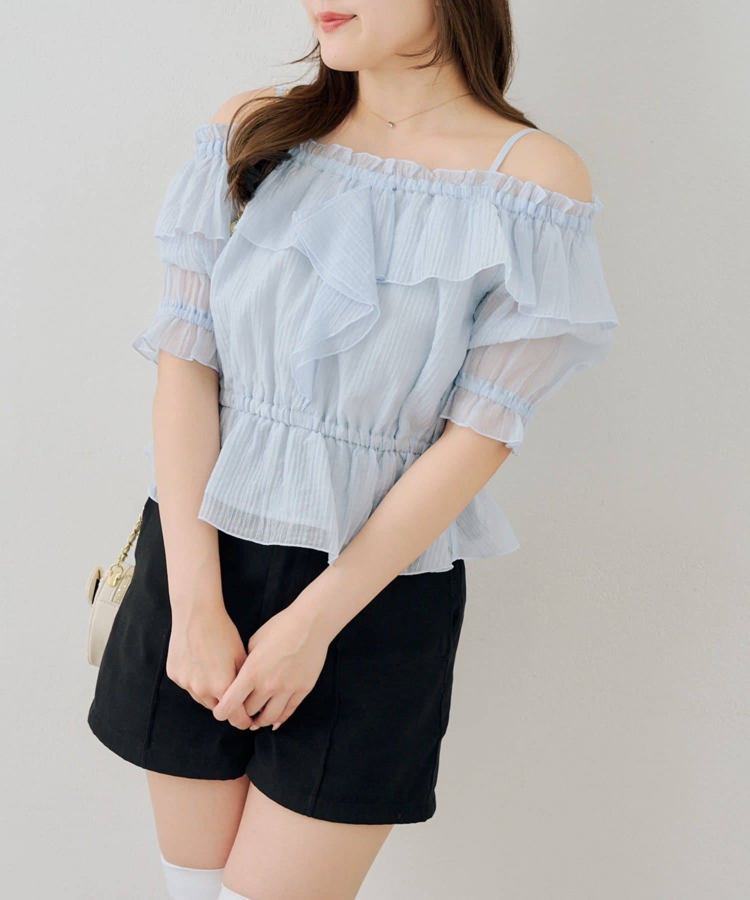 オフショルブラウス クリンクルワッシャーオフショルブラウス|allureville OFFICIAL SITE