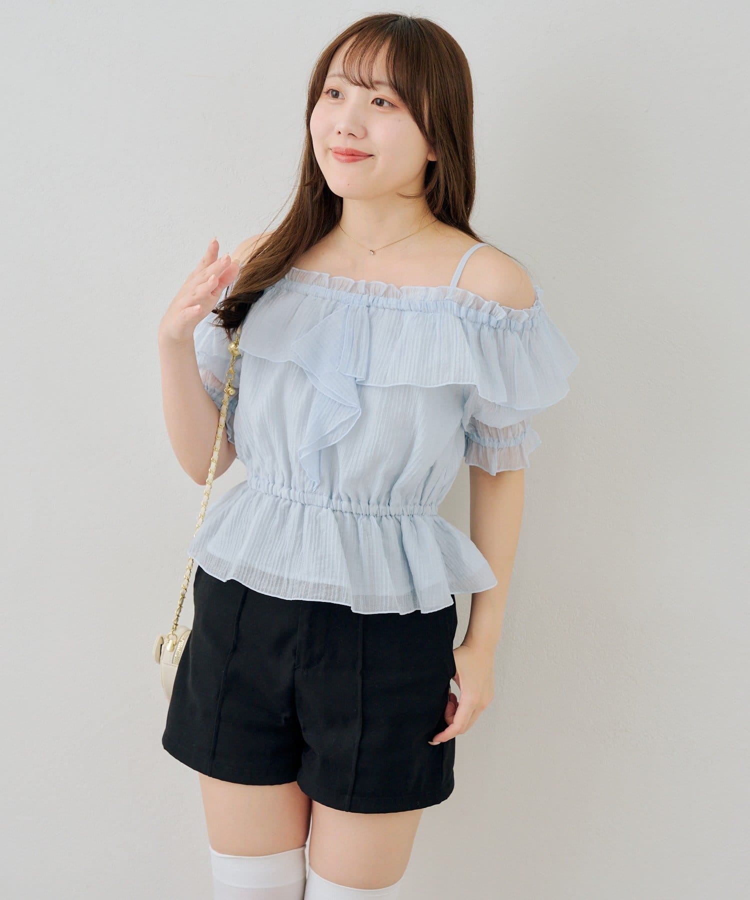 NICE CLAUP / OLIVE des OLIVE OUTLET(ナイスクラップ  / オリーブ デ オリーブ アウトレット) 【ANOTHER BRANCH】BIG衿オフショルブラウス