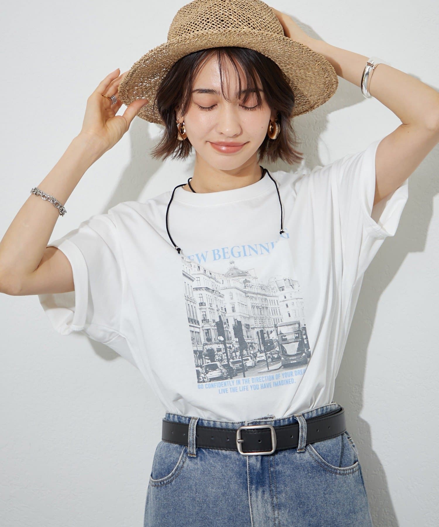 Remind me and forever(リマインドミーアンドフォーエバー) 【staff made】接触冷感！アソート転写シルケットTシャツ