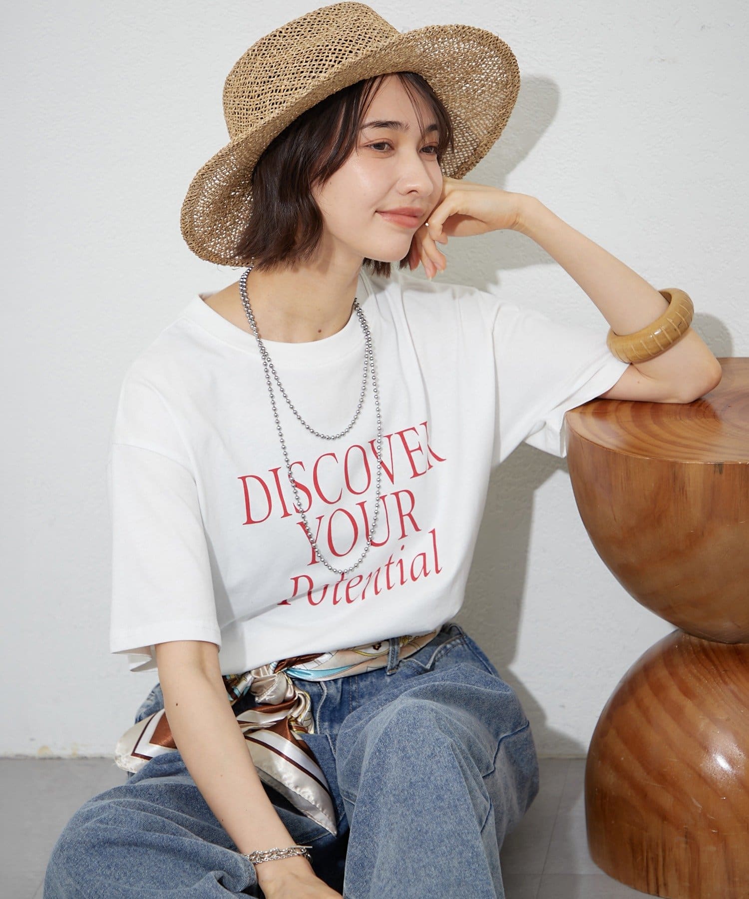 Remind me and forever(リマインドミーアンドフォーエバー) 【staff made】接触冷感！アソートロゴシルケットTシャツ