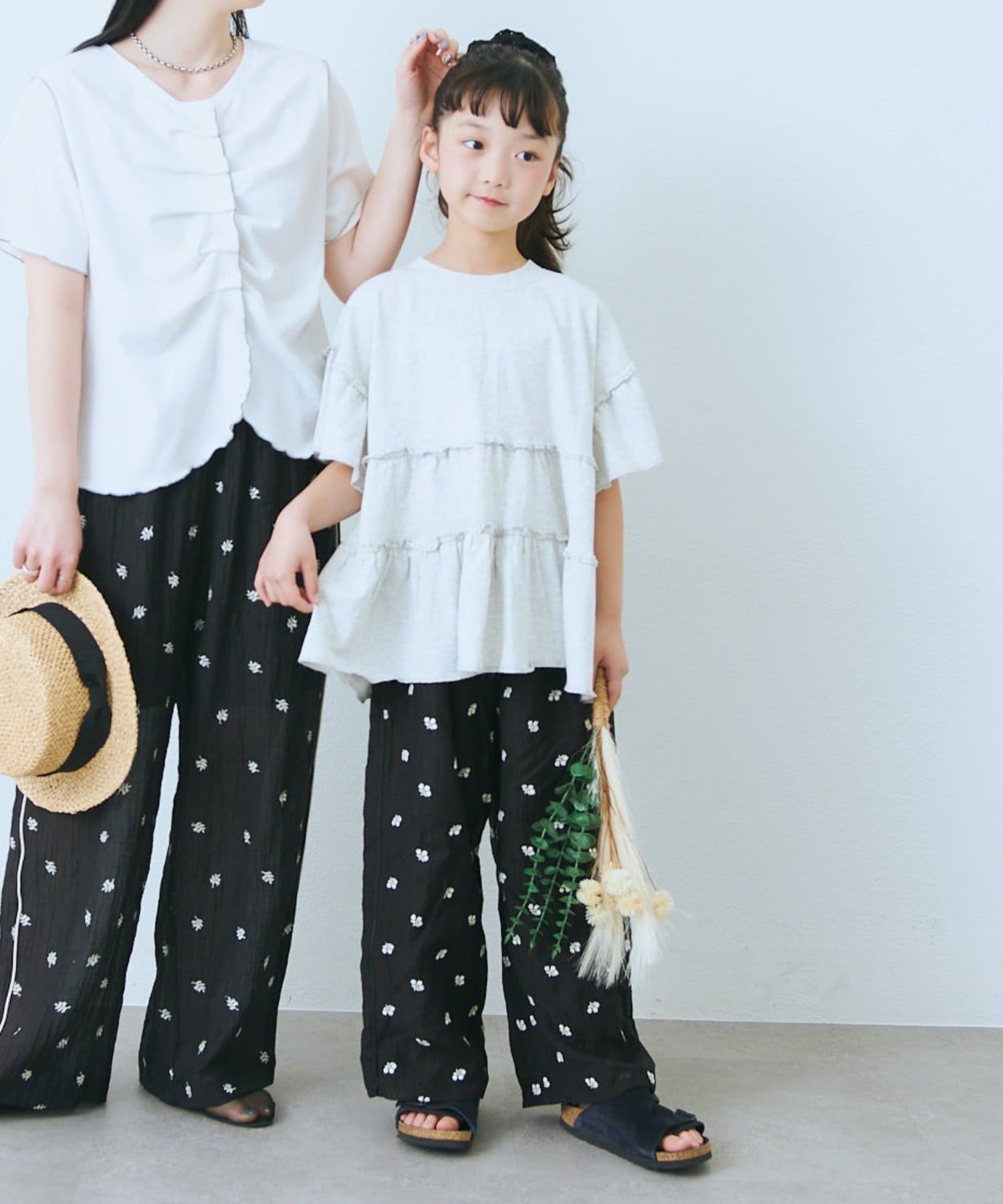 CIAOPANIC TYPY(チャオパニックティピー) 【KIDS】フラワー刺繍パイピングパンツ：100～150cm