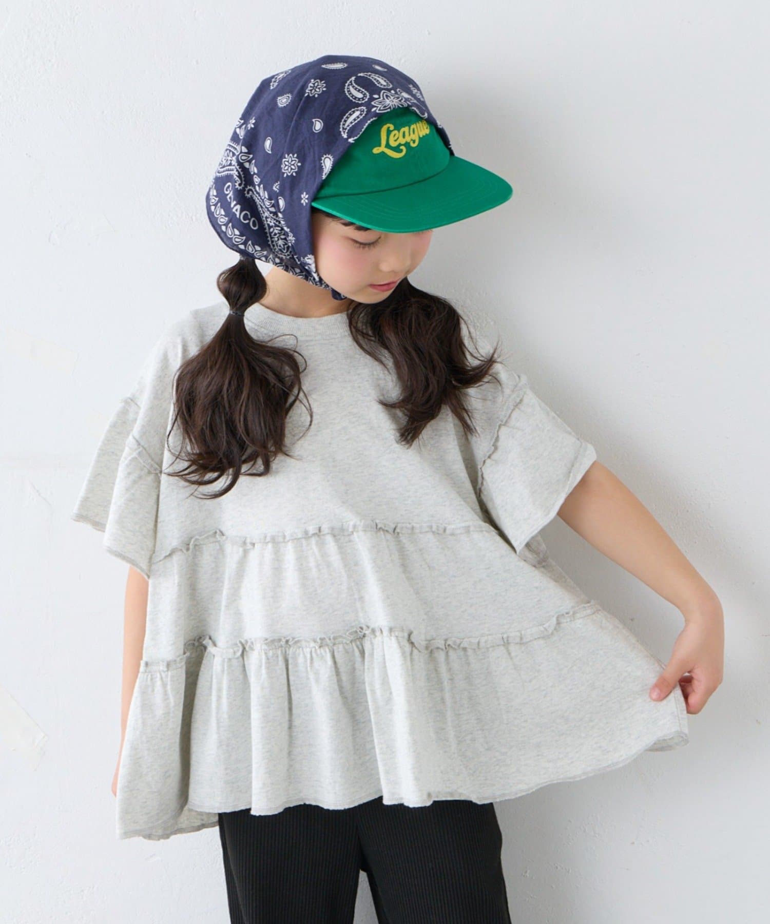 CIAOPANIC TYPY(チャオパニックティピー) 【KIDS】ピグメントティアードフリル半袖TEE