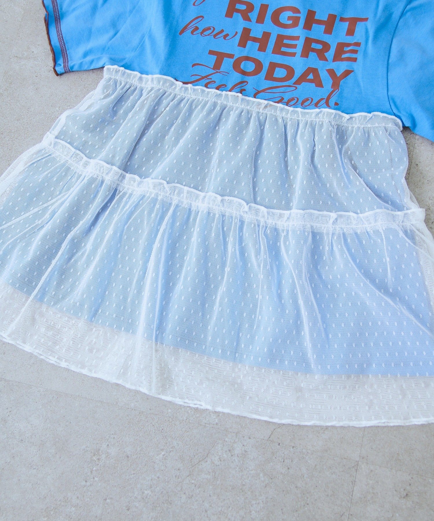 CIAOPANIC TYPY(チャオパニックティピー) 【KIDS】ドットチュールドッキング配色ステッチワンピース