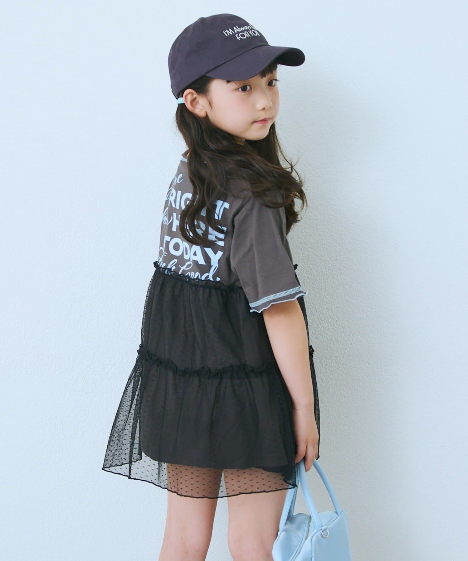 CIAOPANIC TYPY(チャオパニックティピー) 【KIDS】ドットチュールドッキング配色ステッチワンピース