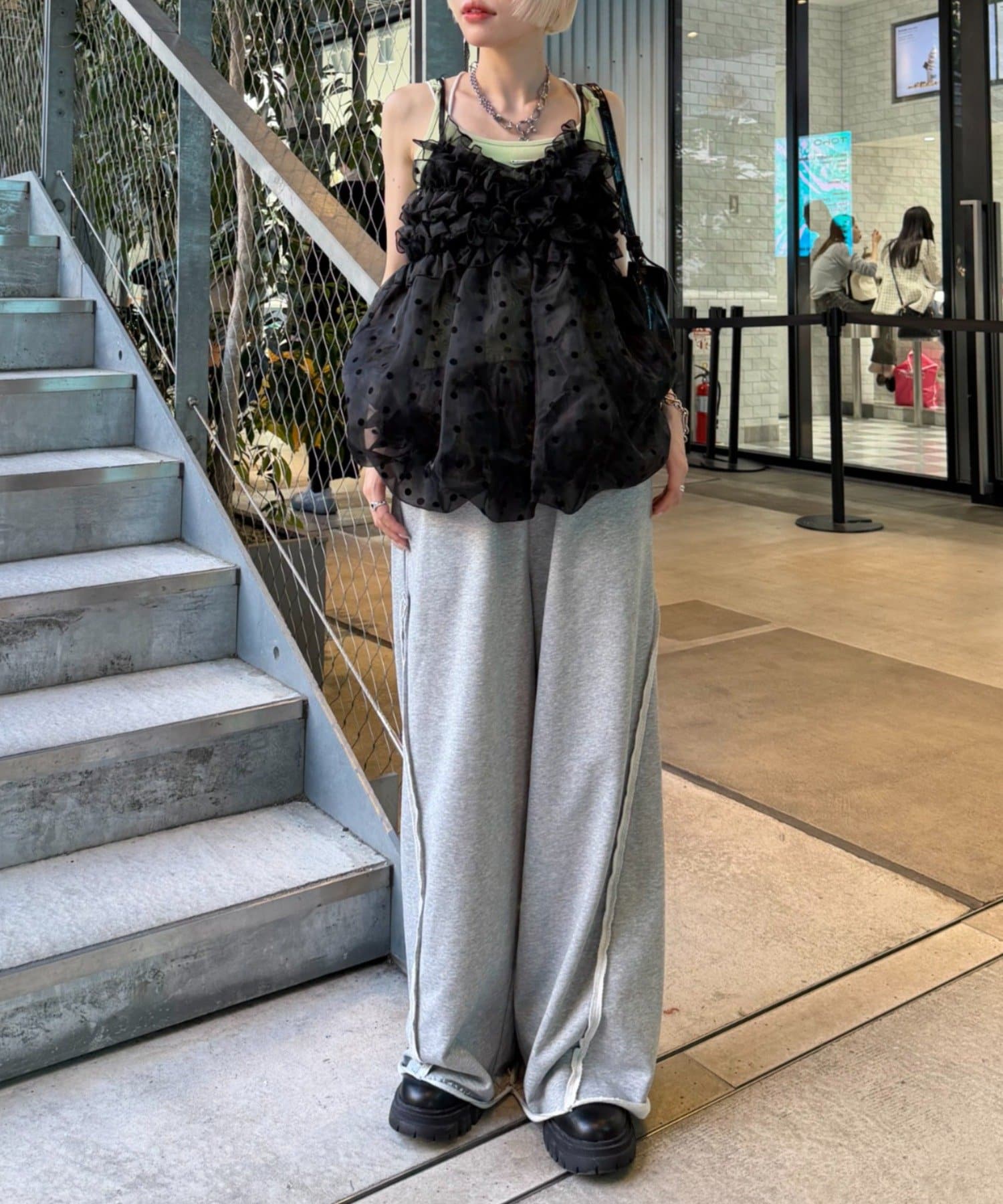 w closet(ダブルクローゼット) 【人気につきEC限定リバイバル！】シアーバルーンキャミ