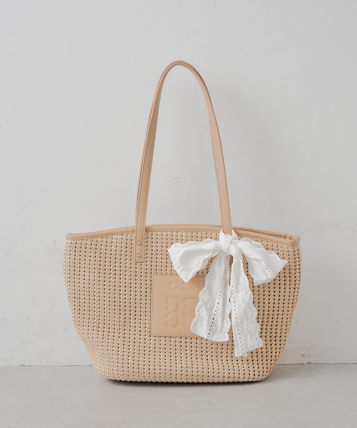 Chico(チコ) レースリボン付きカゴトートバッグ