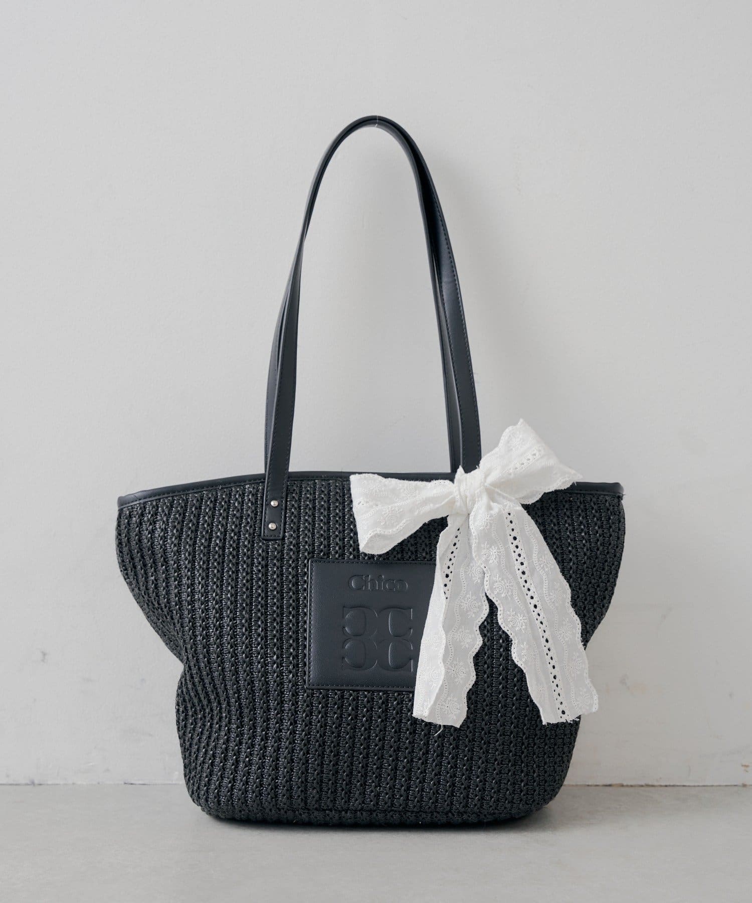 Chico(チコ) レースリボン付きカゴトートバッグ