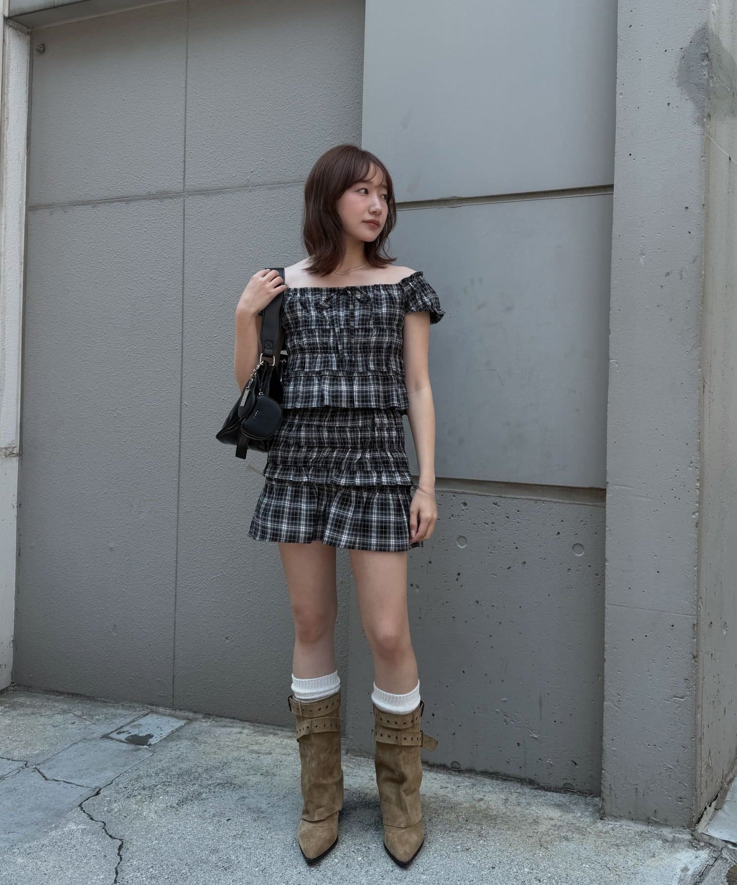 mline(エムライン) [mline]シャーリングミニスカ