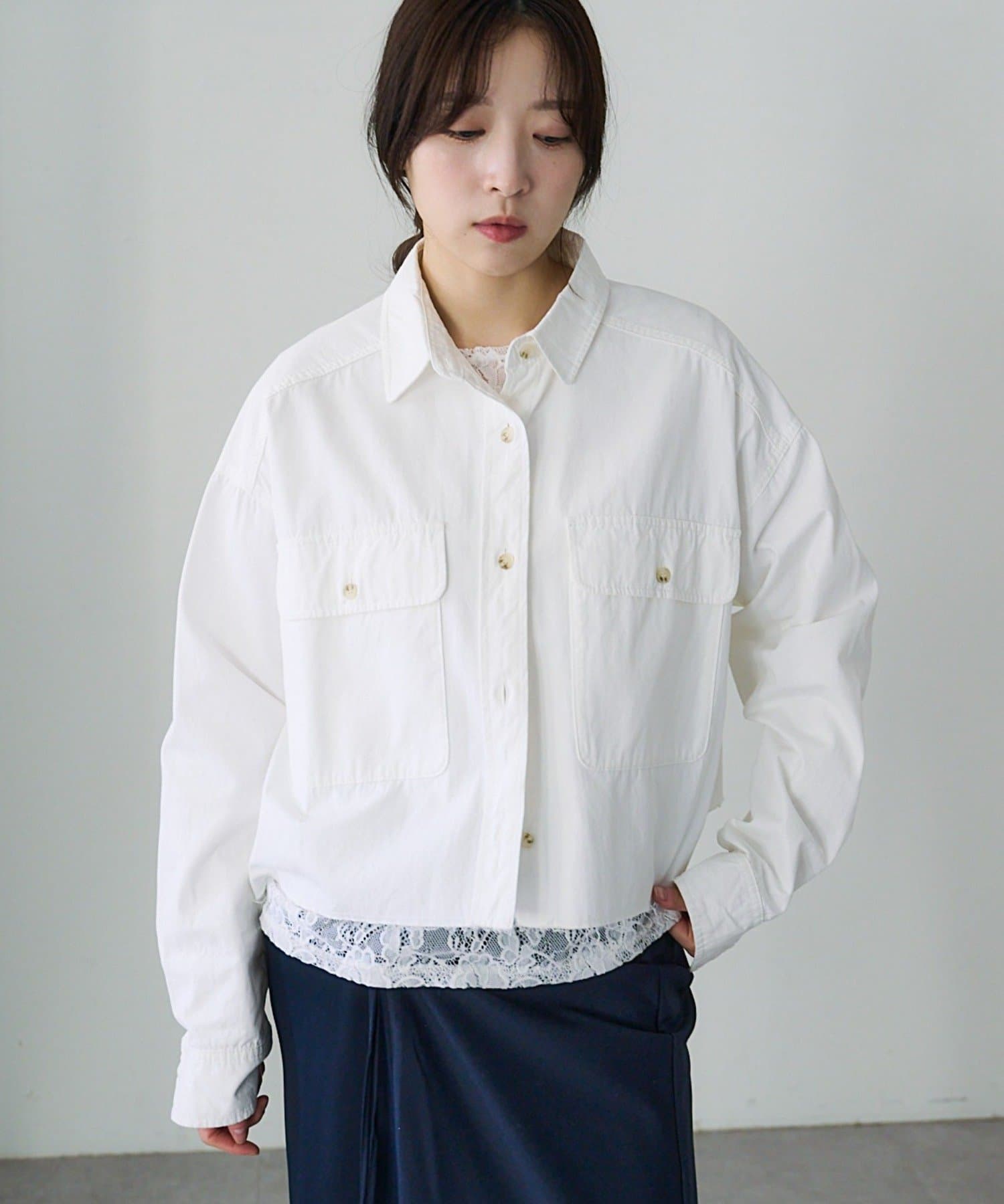 OUTLET(アウトレット) 【SHENERY】デニムオーバーショートシャツ