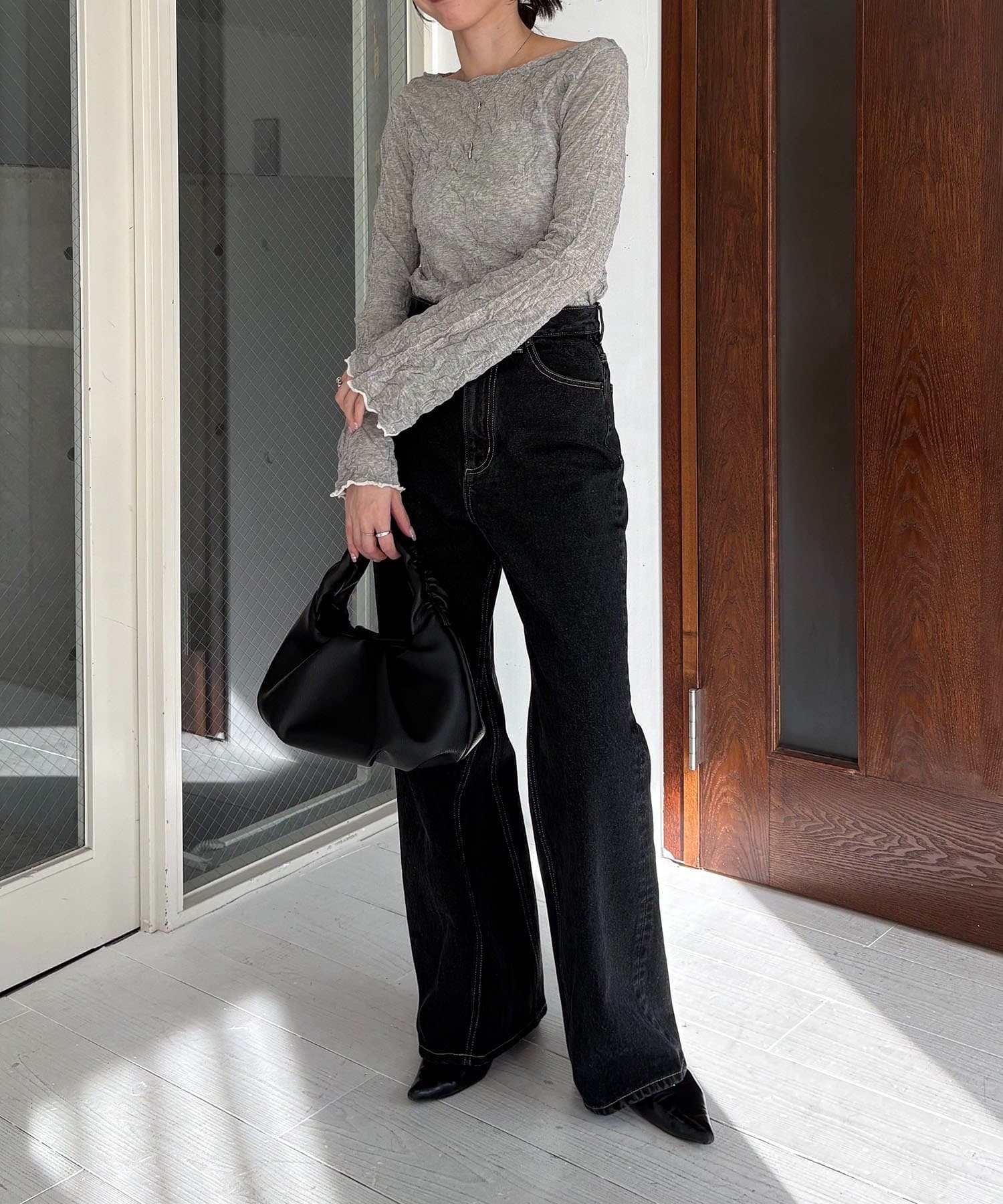 OUTLET(アウトレット) 【CAPRICIEUX LE'MAGE】リンクルボートネックニット