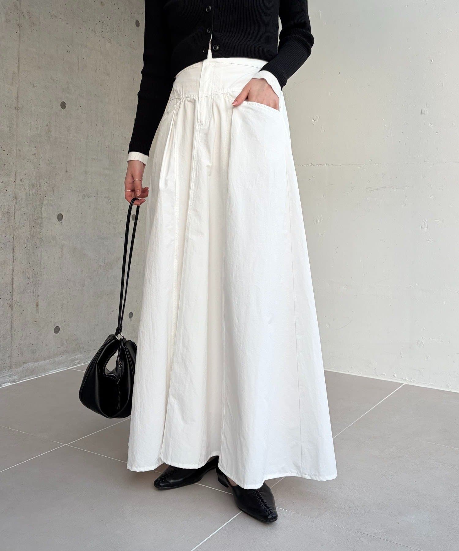 OUTLET(アウトレット) 【CAPRICIEUX LE'MAGE】切替コットンフレアスカート