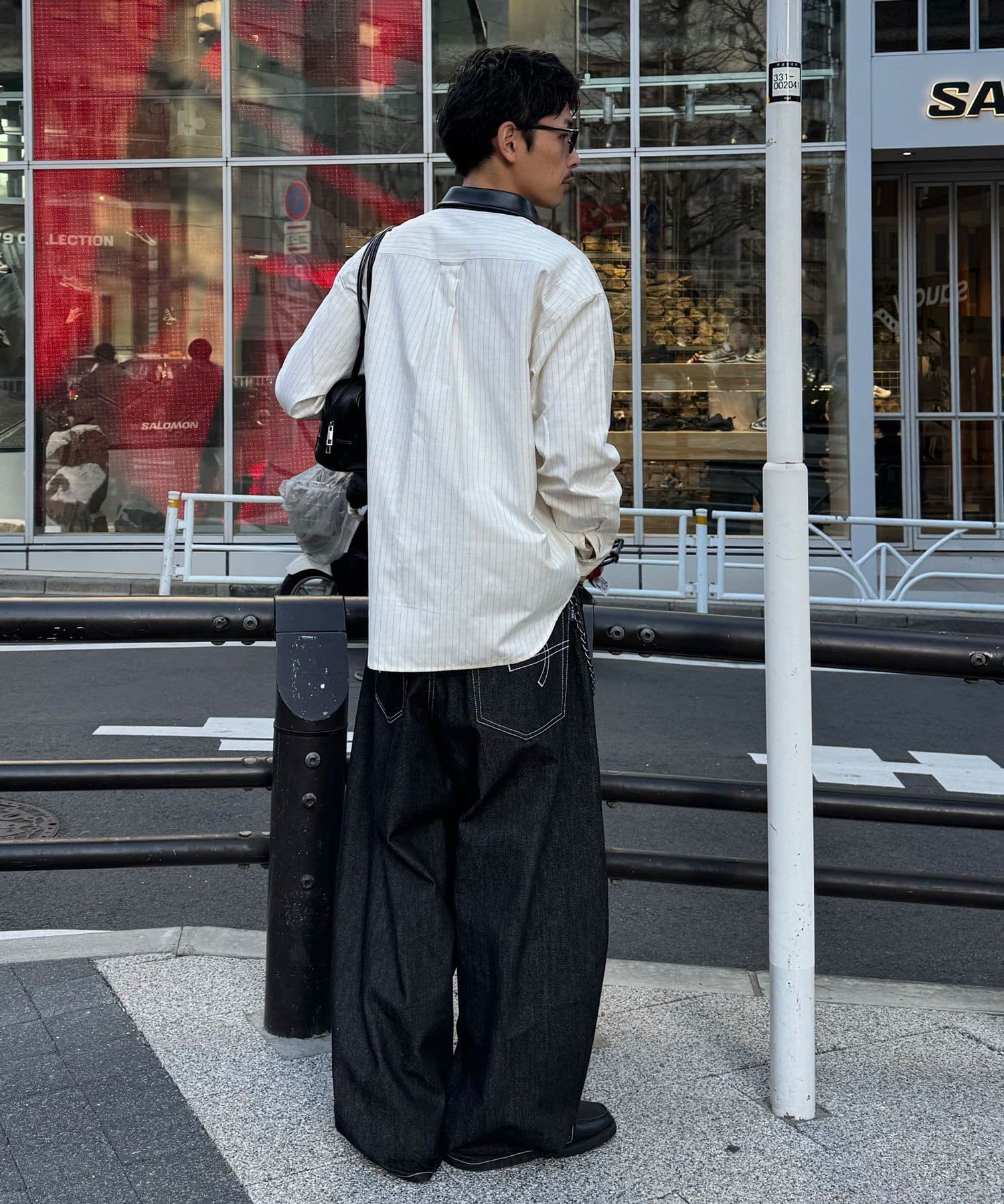 OUTLET(アウトレット) 【Ciaopanic】レザー襟切替シャツ