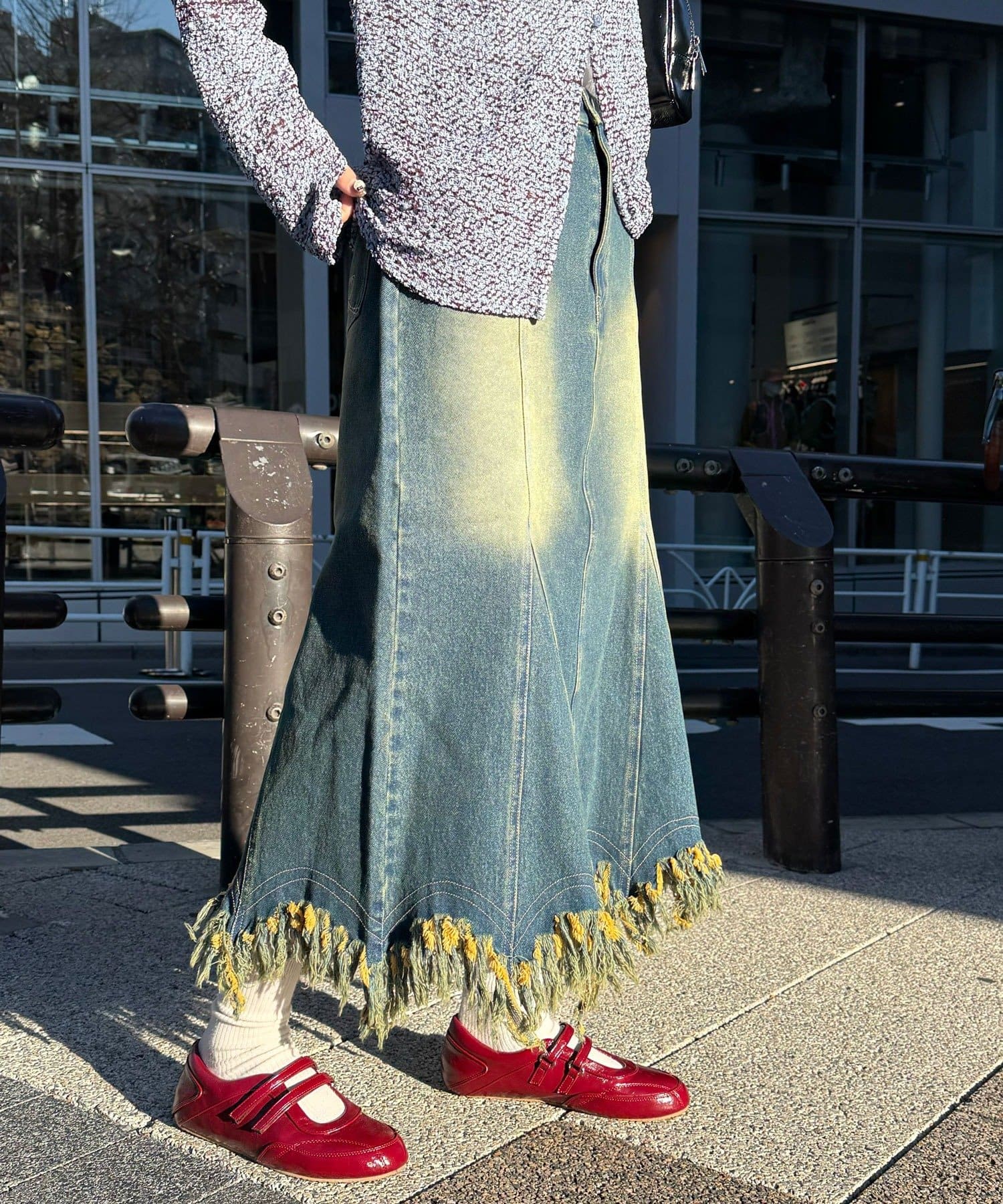 OUTLET(アウトレット) 【Ciaopanic】裾フリンジデニムマーメイドスカート