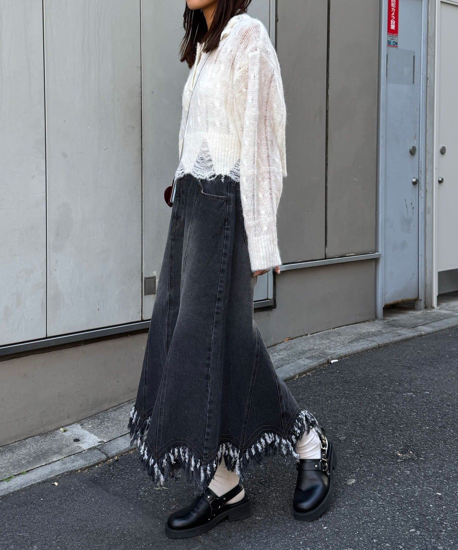 OUTLET(アウトレット) 【Ciaopanic】裾フリンジデニムマーメイドスカート