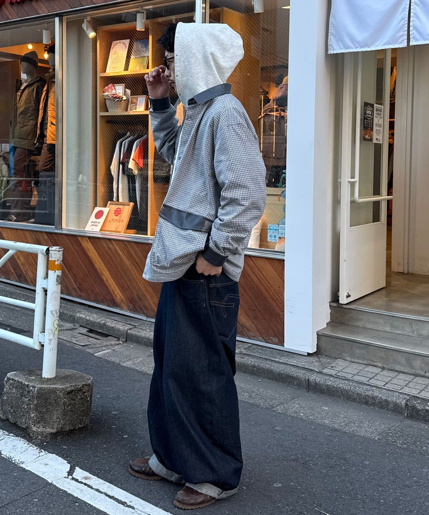 OUTLET(アウトレット) 【Ciaopanic】レザー襟切替シャツジャケット