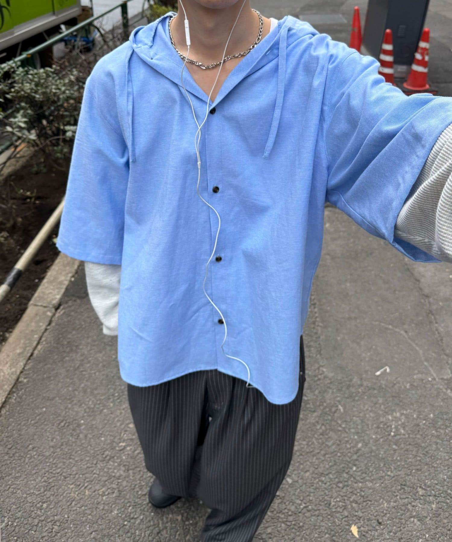 OUTLET(アウトレット) 【Ciaopanic】ワッフル袖切替シャツパーカー