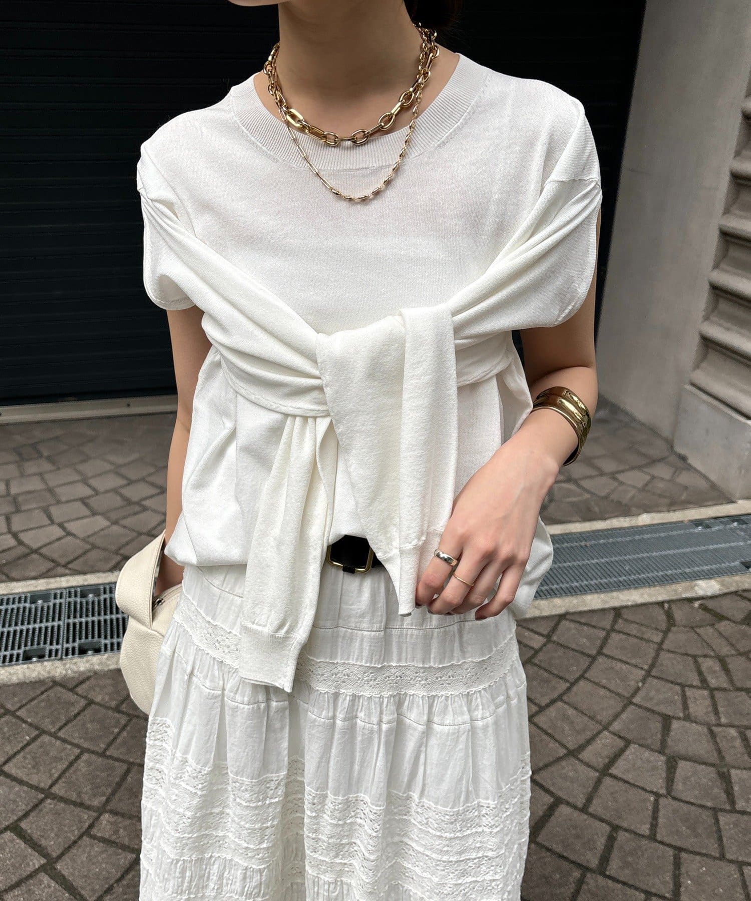 OUTLET(アウトレット) 【DouDou】スリット2WAYニット