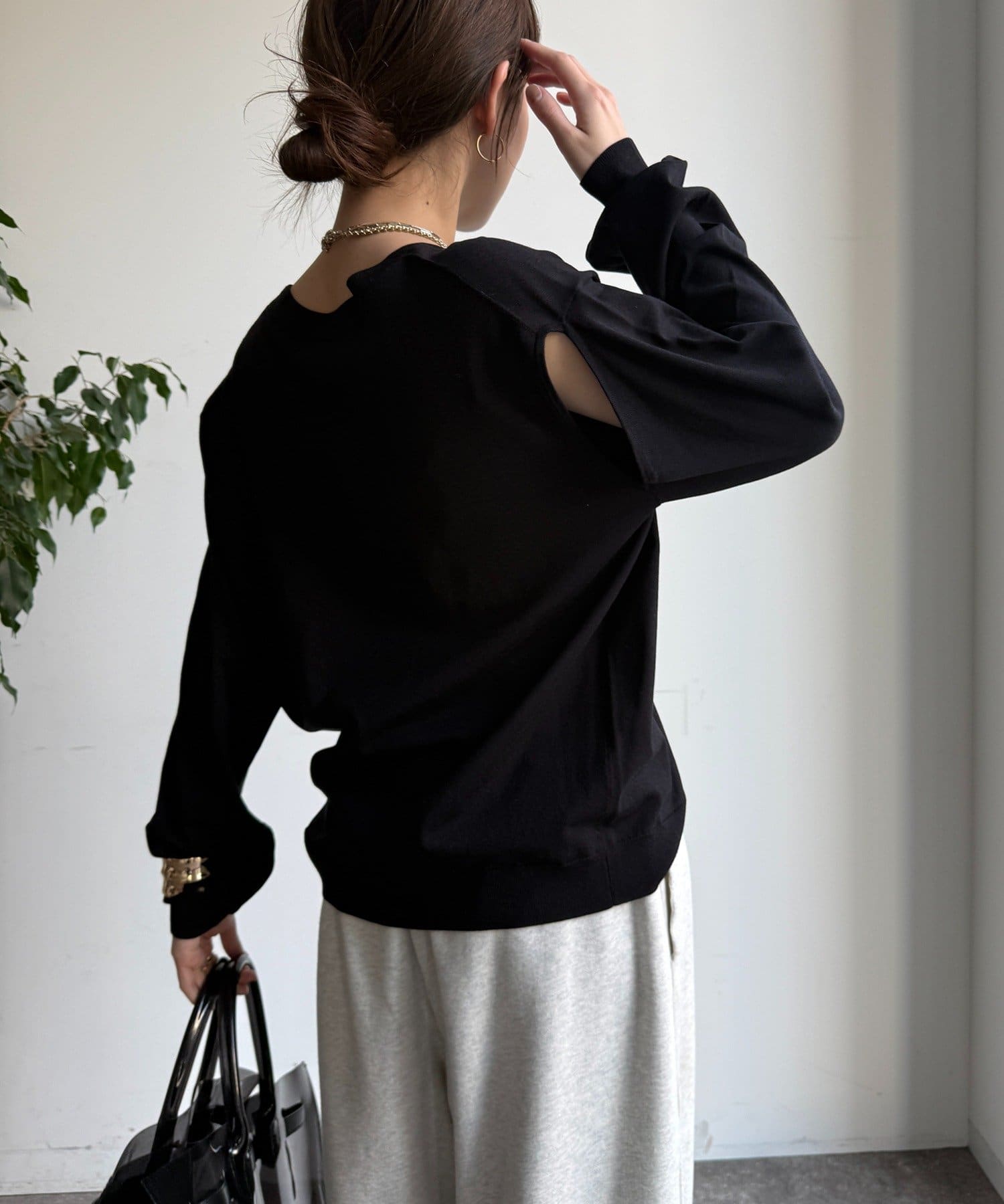 OUTLET(アウトレット) 【DouDou】スリット2WAYニット