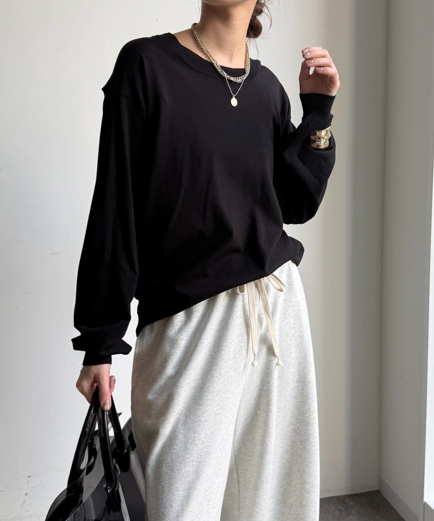 OUTLET(アウトレット) 【DouDou】スリット2WAYニット