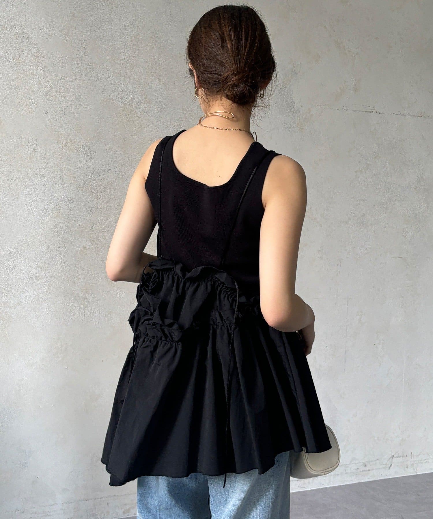 OUTLET(アウトレット) 【DouDou】アシメティアードキャミ