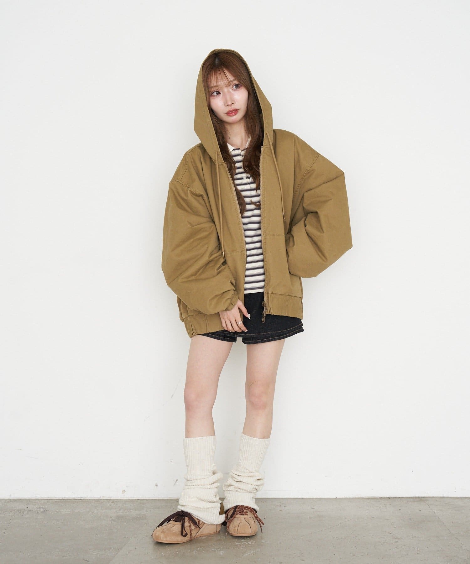 OUTLET(アウトレット) 【RAY CASSIN】オーバーサイズフードダブルジップパーカー / ブルゾン