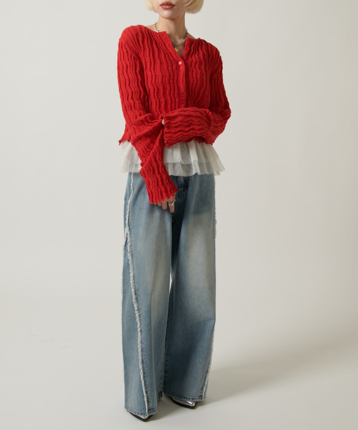 OUTLET(アウトレット) 【w closet】ブークレショートカーディガン