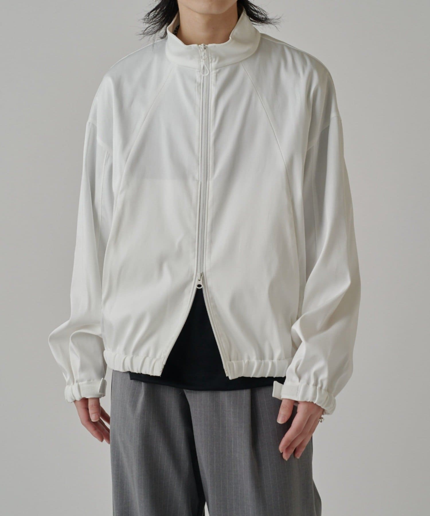 OUTLET(アウトレット) 【Lui's】ウォッシャブルダブルクロスサテンブルゾン