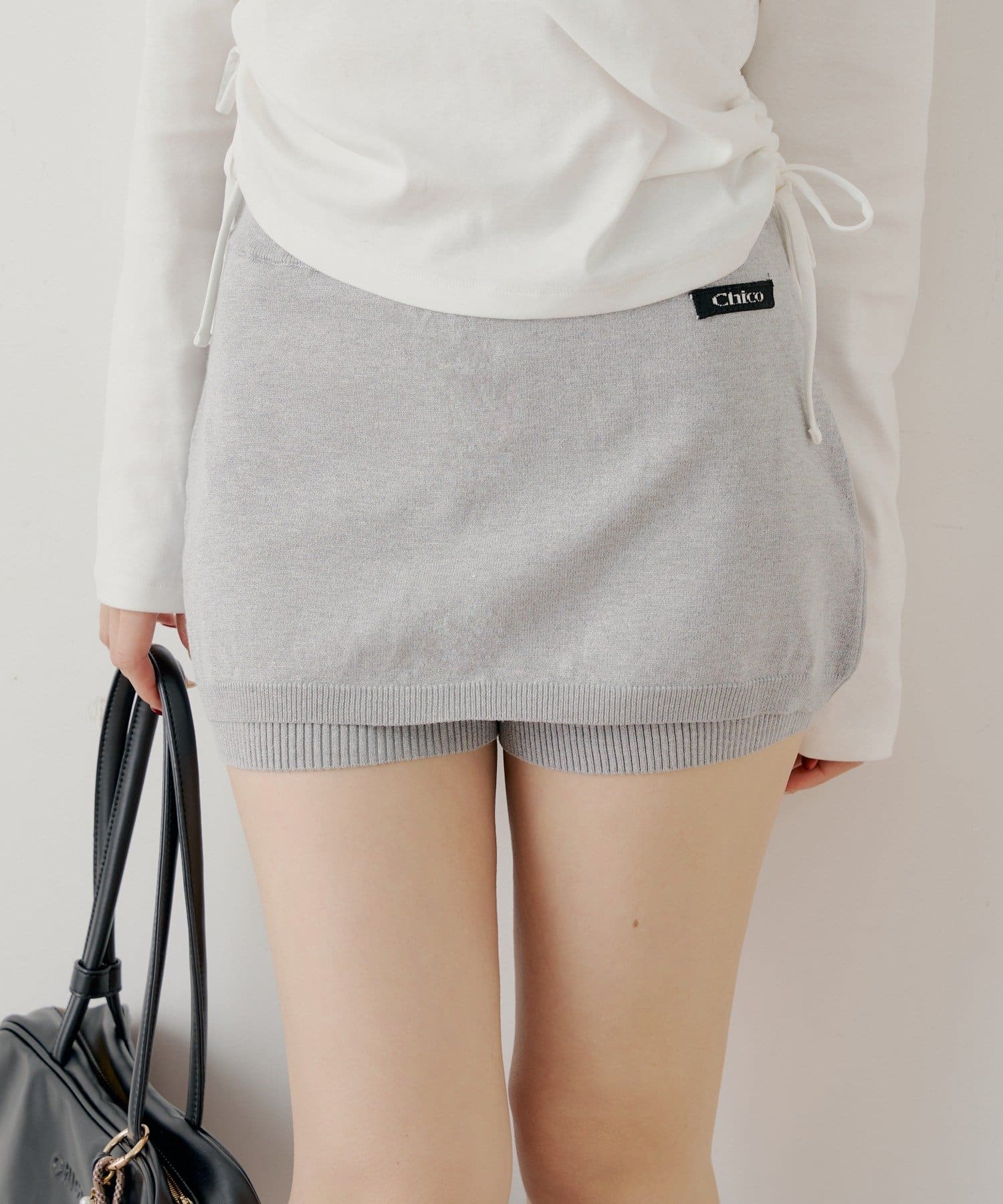 OUTLET(アウトレット) 【Chico】レイヤードニットミニスカパン