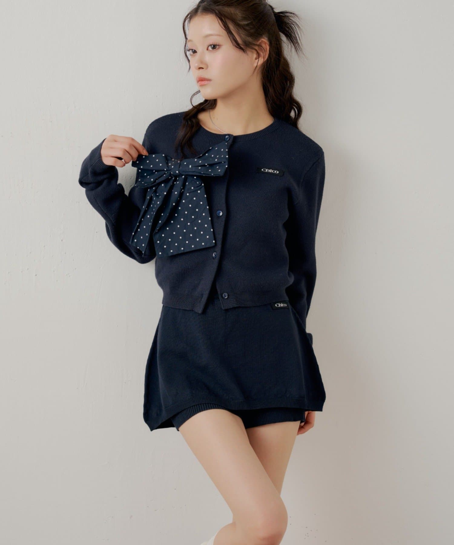 OUTLET(アウトレット) 【Chico】レイヤードニットミニスカパン