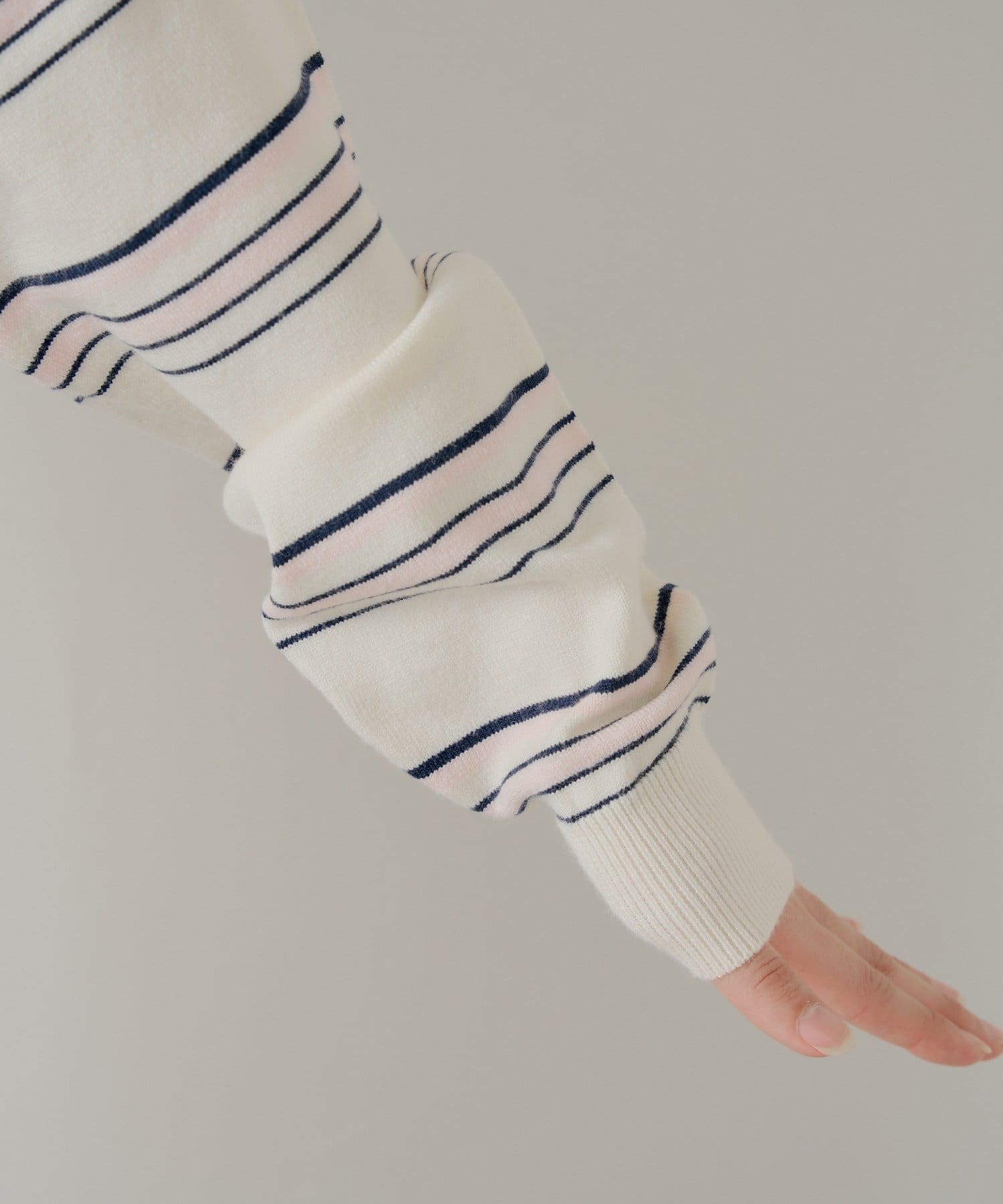 OUTLET(アウトレット) 【Chico】ワンショルボーダーニット