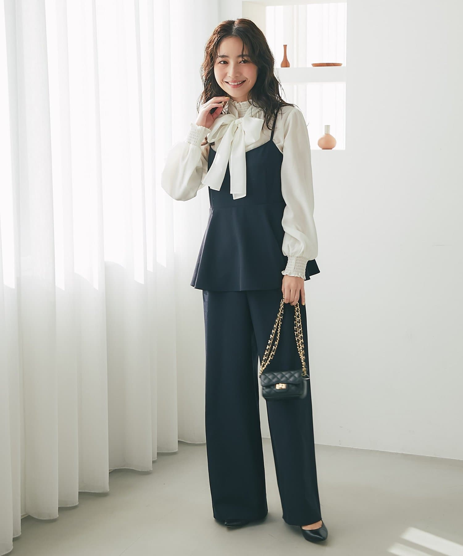 OUTLET(アウトレット) 【La boutique BonBon】ペプラムキャミオールインワン