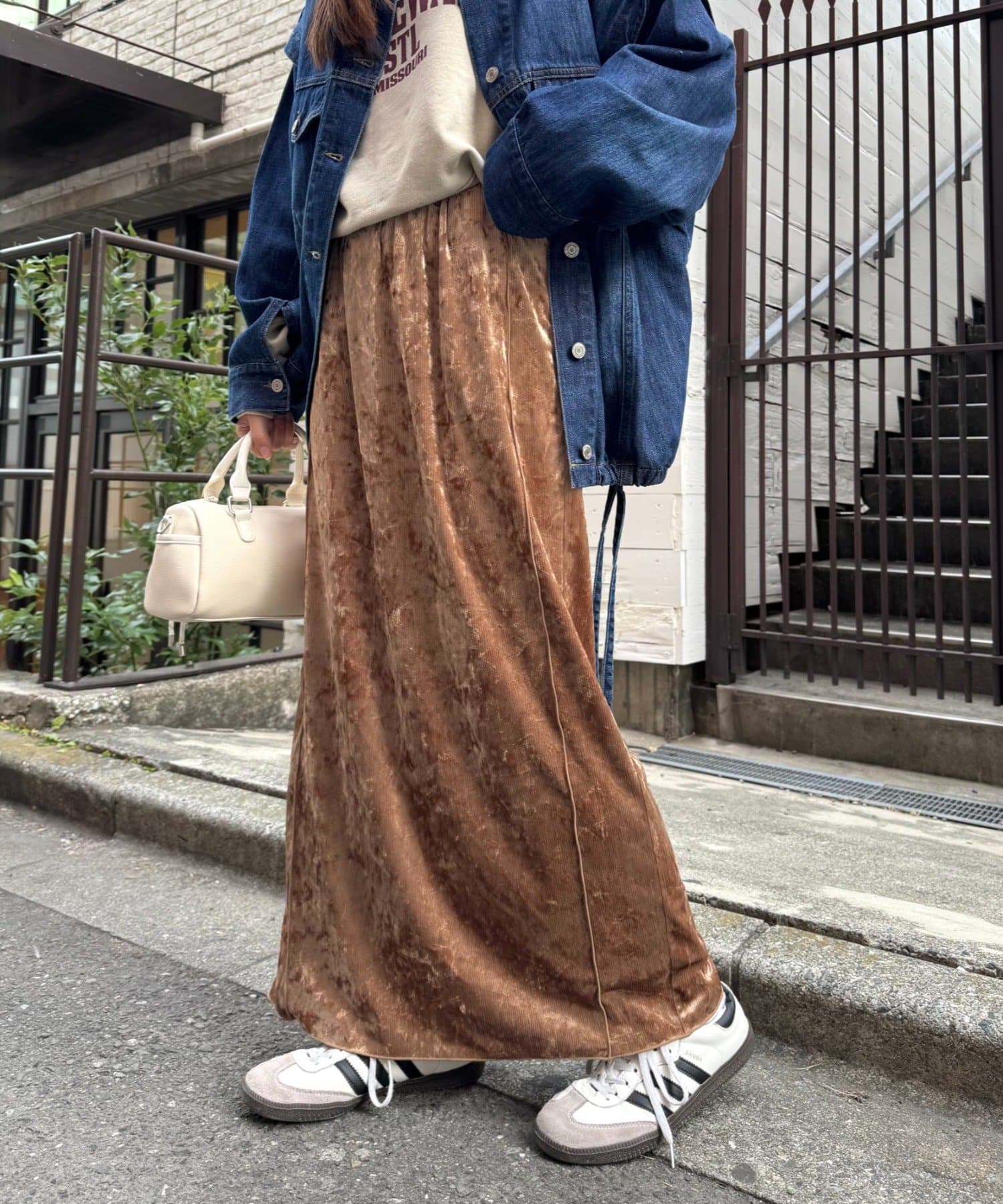 OUTLET(アウトレット) 【CIAOPANIC TYPY】クラッシュベロアメロウ切替スカート