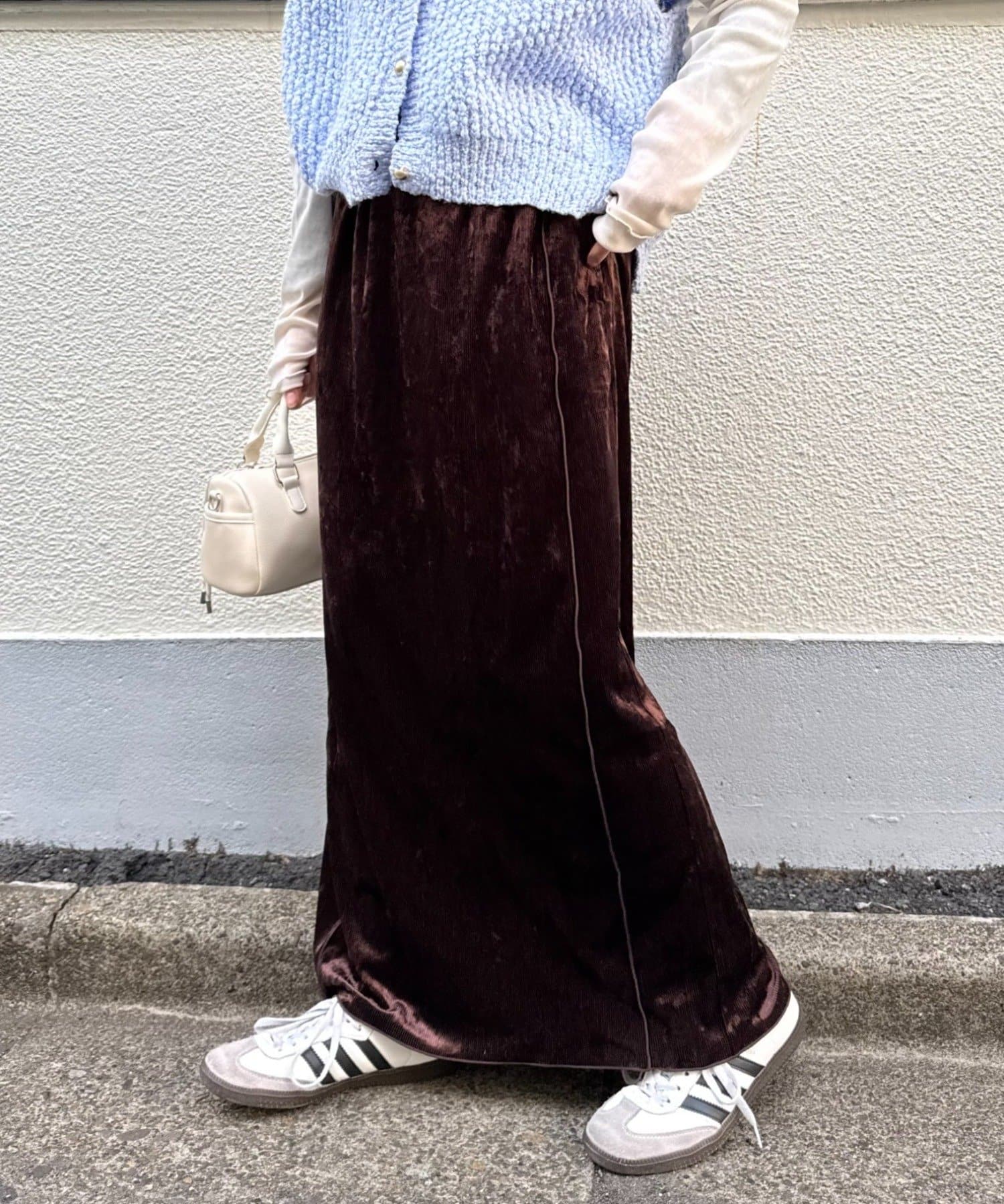 OUTLET(アウトレット) 【CIAOPANIC TYPY】クラッシュベロアメロウ切替スカート