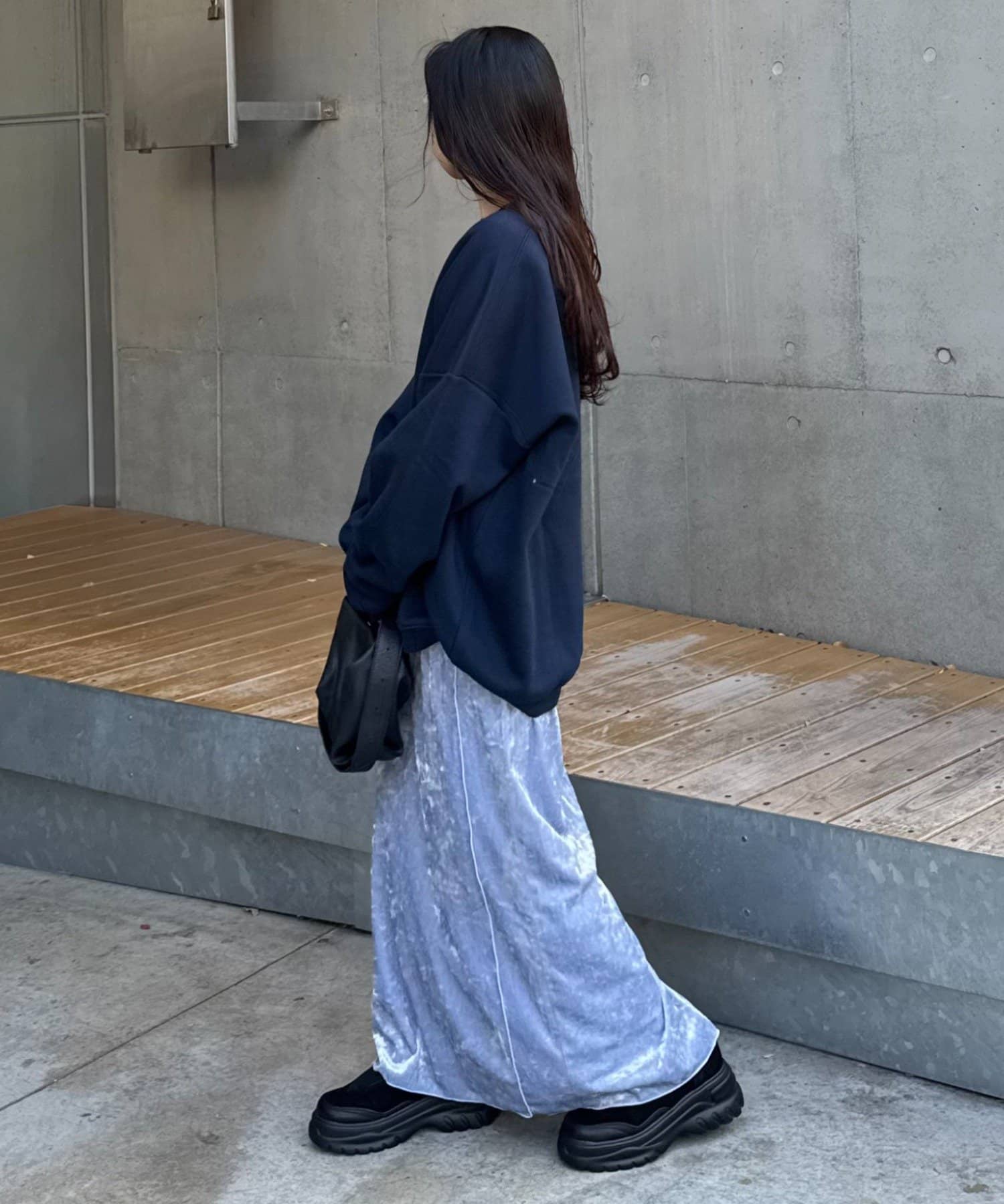 OUTLET(アウトレット) 【CIAOPANIC TYPY】クラッシュベロアメロウ切替スカート