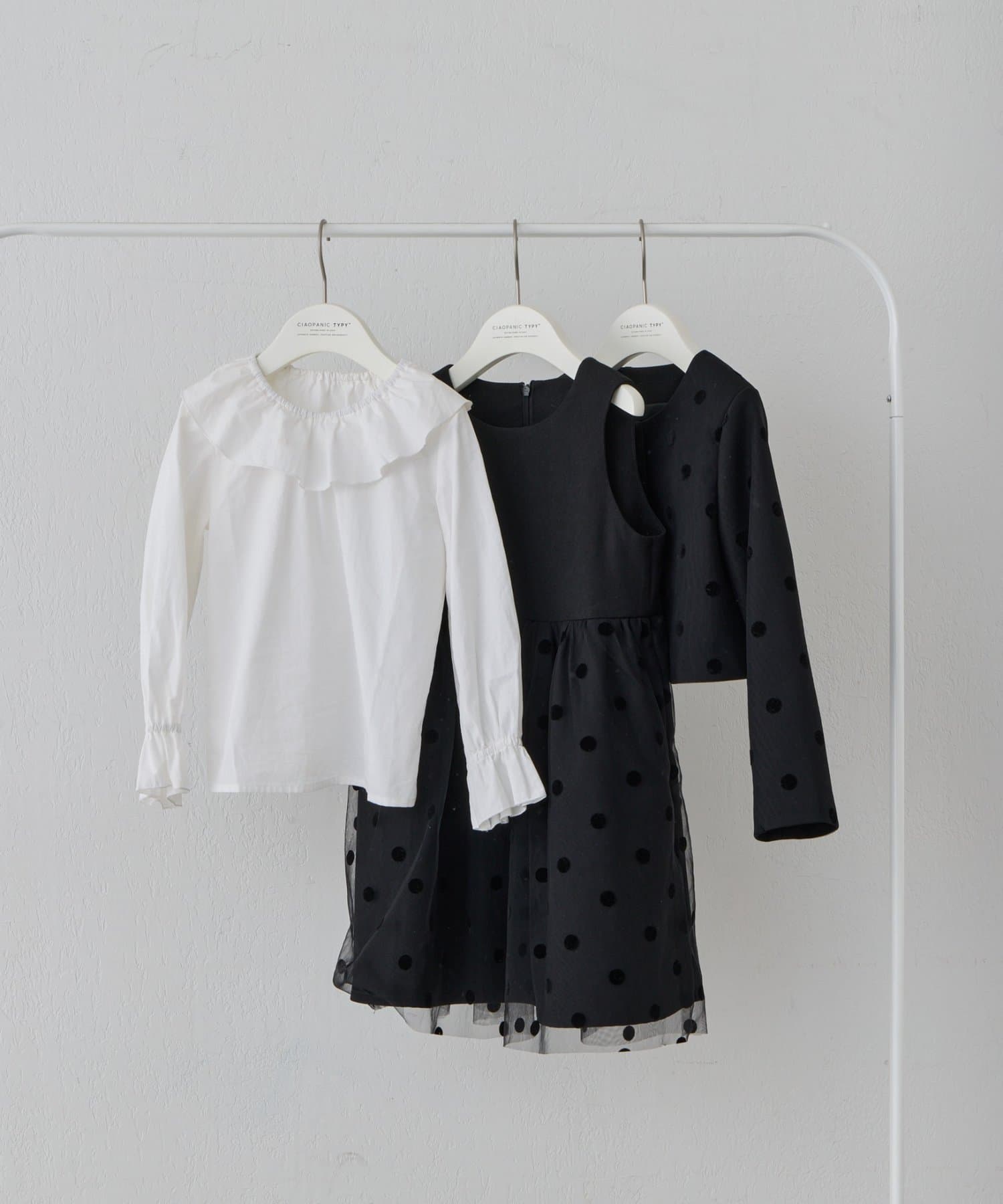 OUTLET(アウトレット) 【CIAOPANIC TYPY】【KIDS】ドットチュールジャケットワンピセット