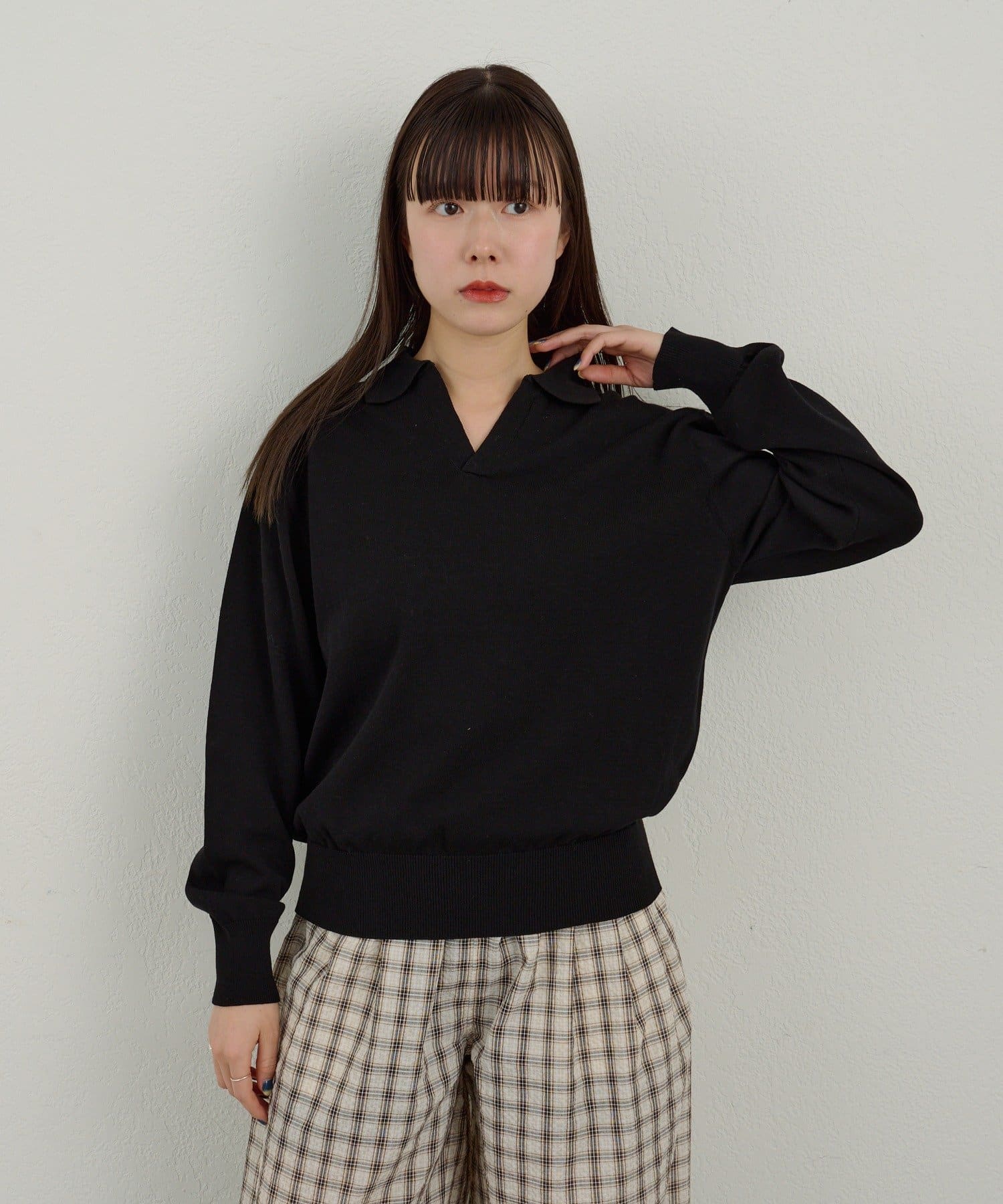 OUTLET(アウトレット) 【Kastane】【WHIMSIC】ファインニットスキッパーポロシャツ